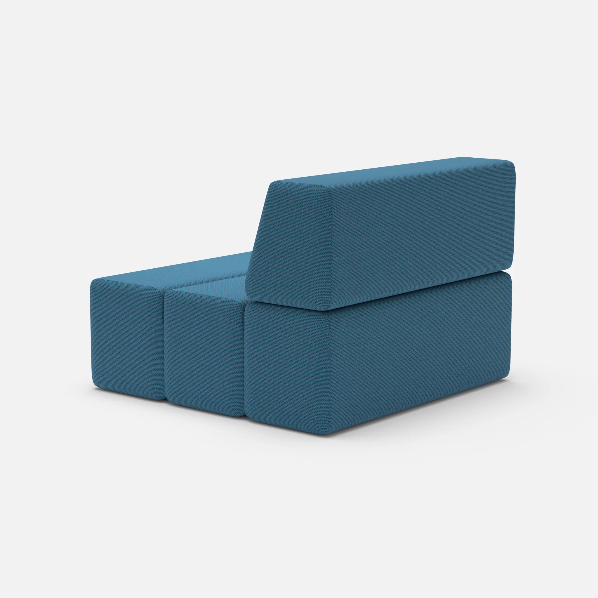 1 Sitzer Sofa Bricks 2 novumazur in Dunkelblau von hinten