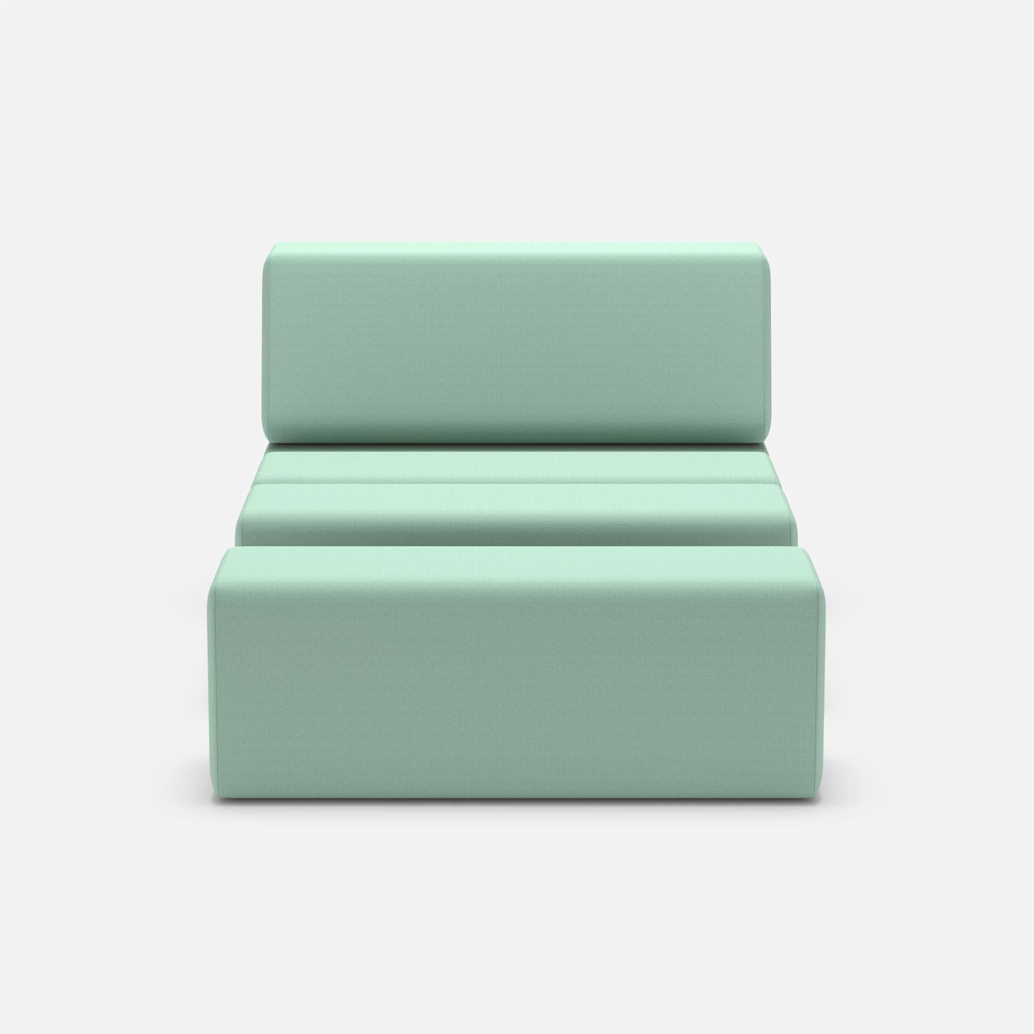 1 Sitzer Sofa Bricks 4 radio7045 in Hellblau von vorne