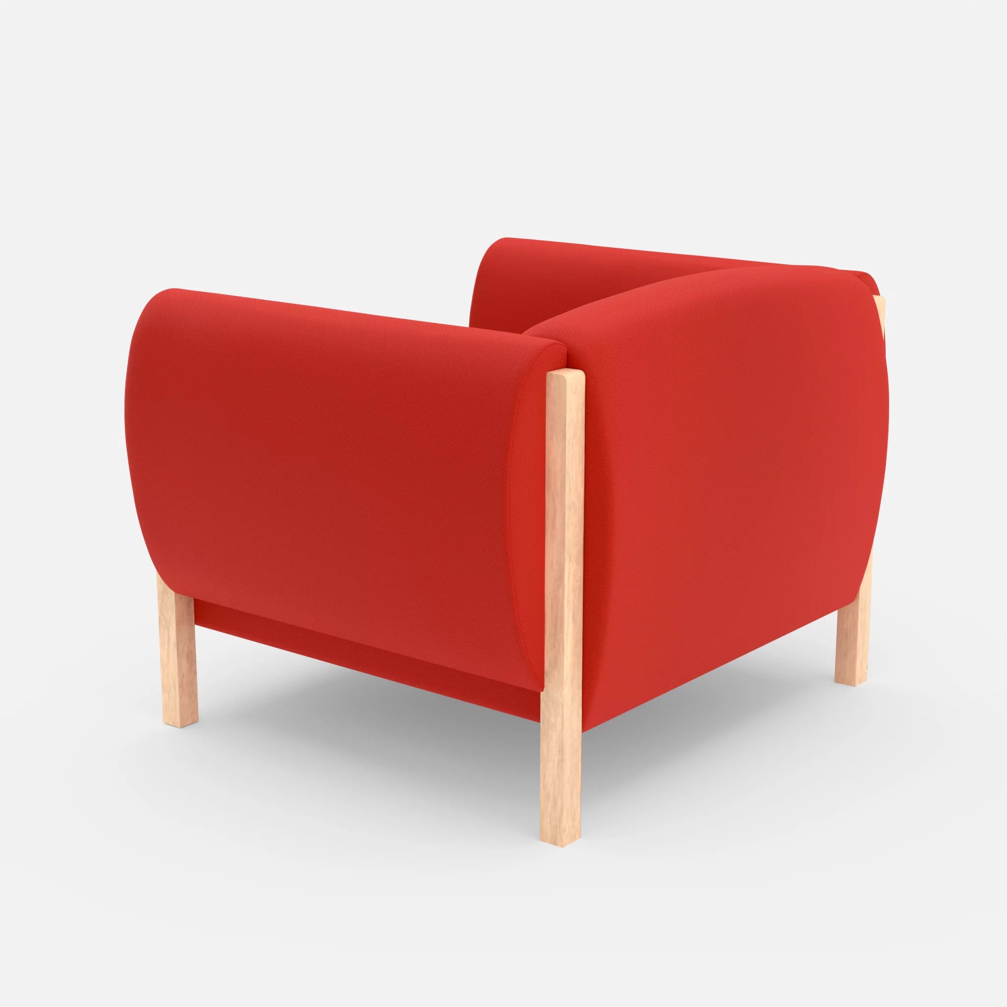 1 Sitzer Sofa Mallow radio4028 in Rot von hinten