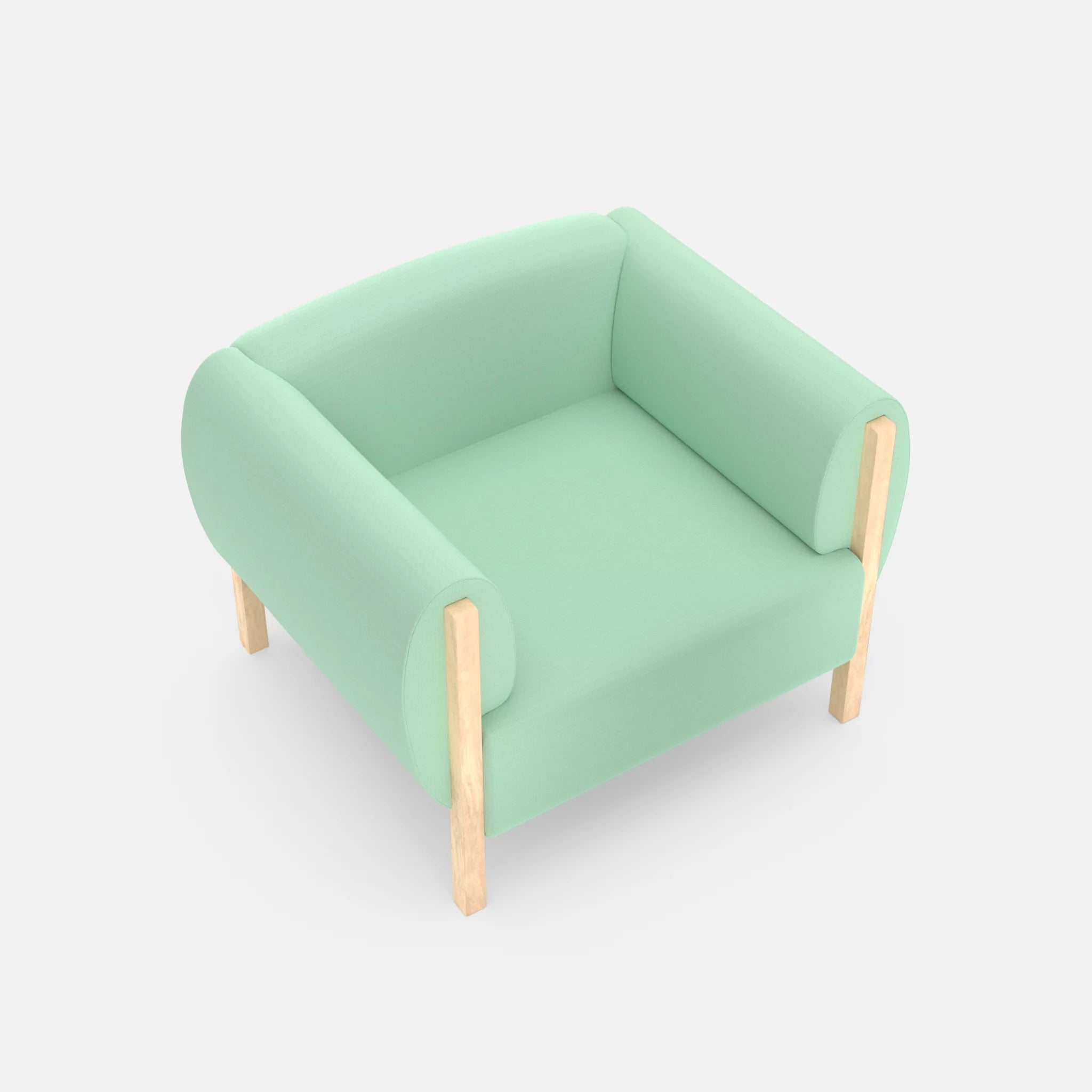 1 Sitzer Sofa Mallow radio7045 in Hellblau von oben