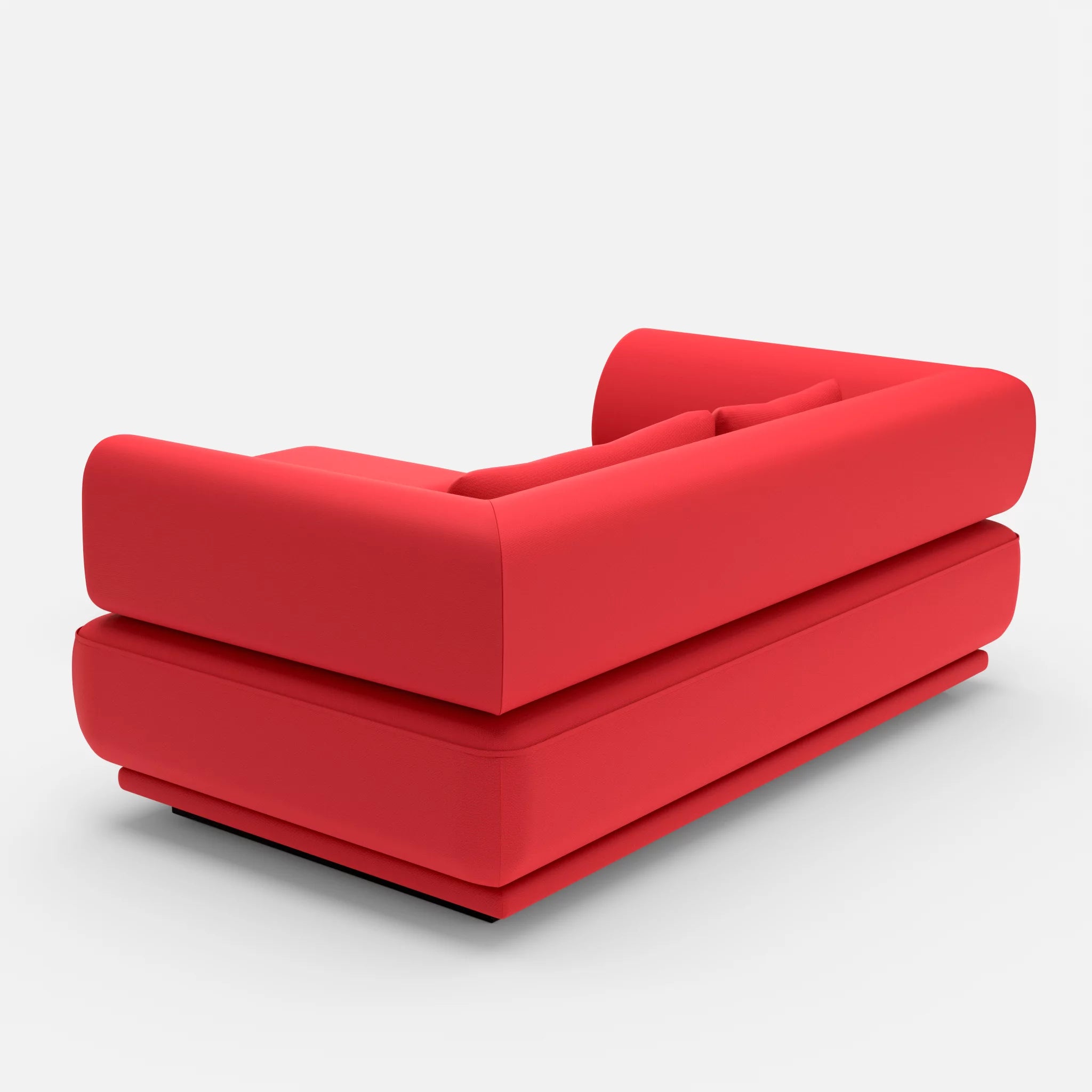2 Sitzer Lounge Sofa Gordo mit Pouf laserj4021 in Rot von hinten