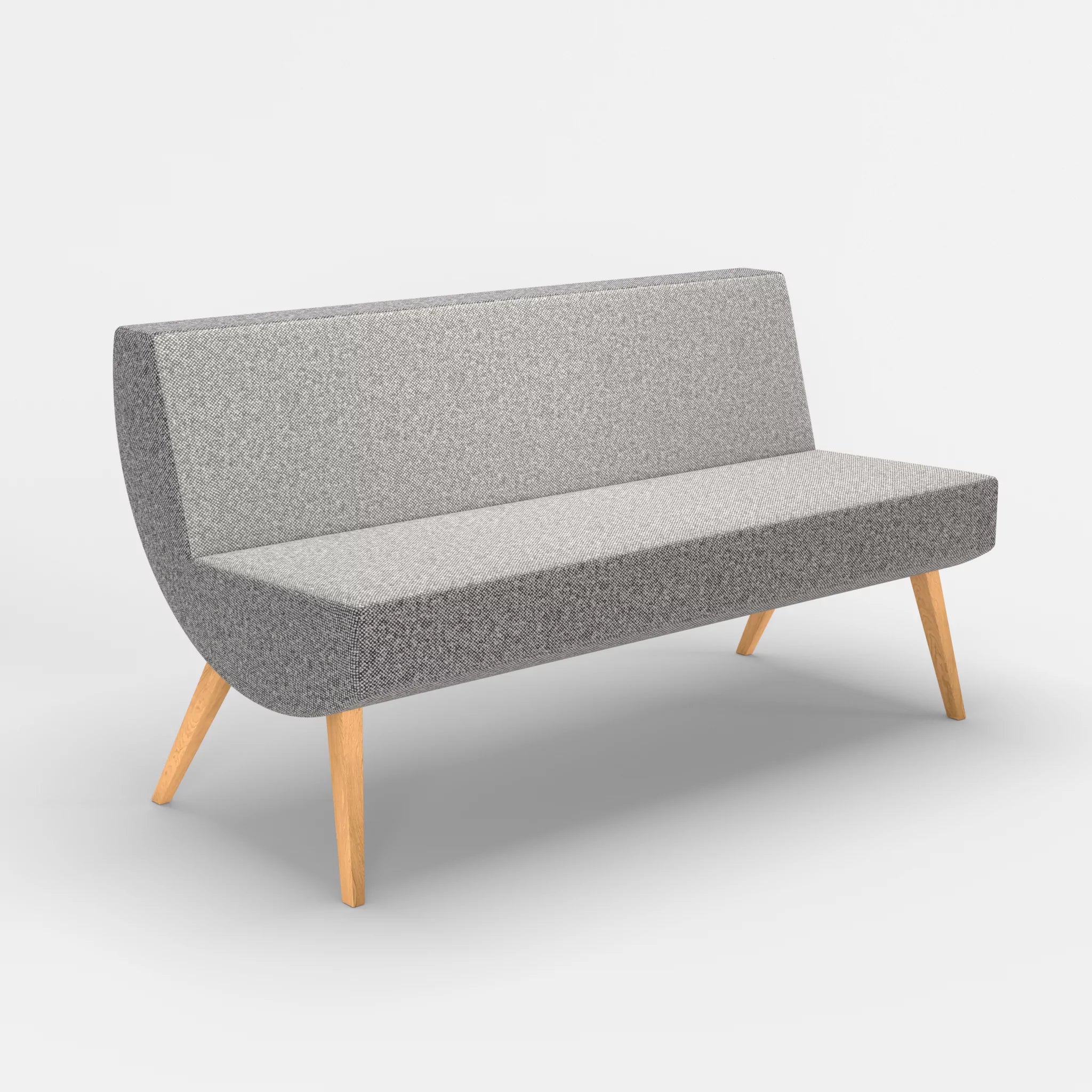 2 Sitzer Sitzbank Puck celia0208 in Mittelgrau von der Seite