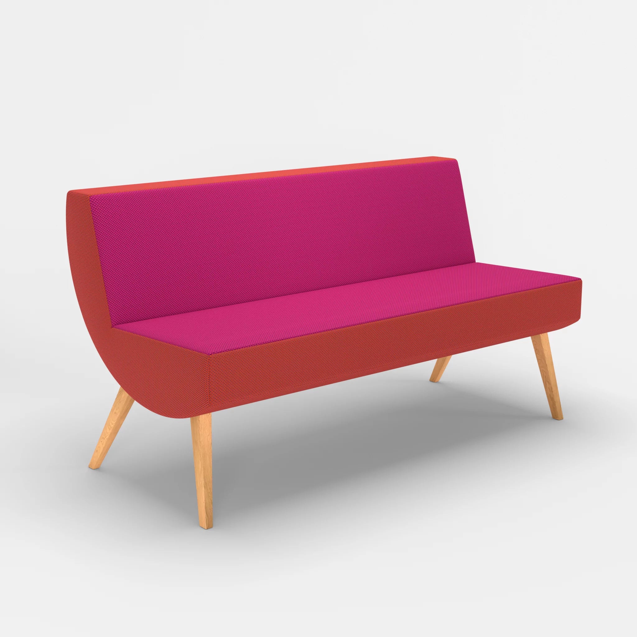 2 Sitzer Sitzbank Puck novummagenta in Magenta von der Seite