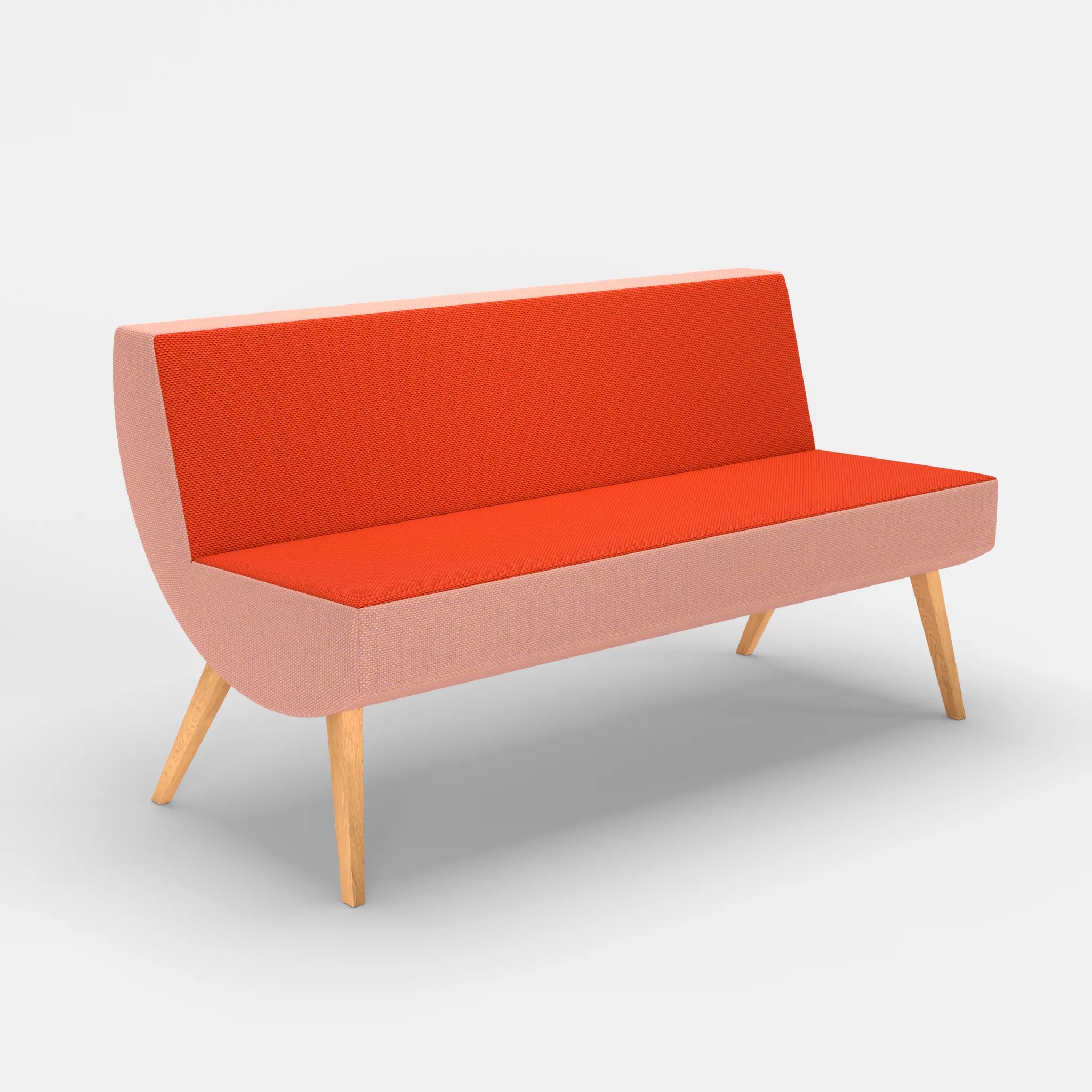 2 Sitzer Sitzbank Puck novumsunset in Rot von der Seite