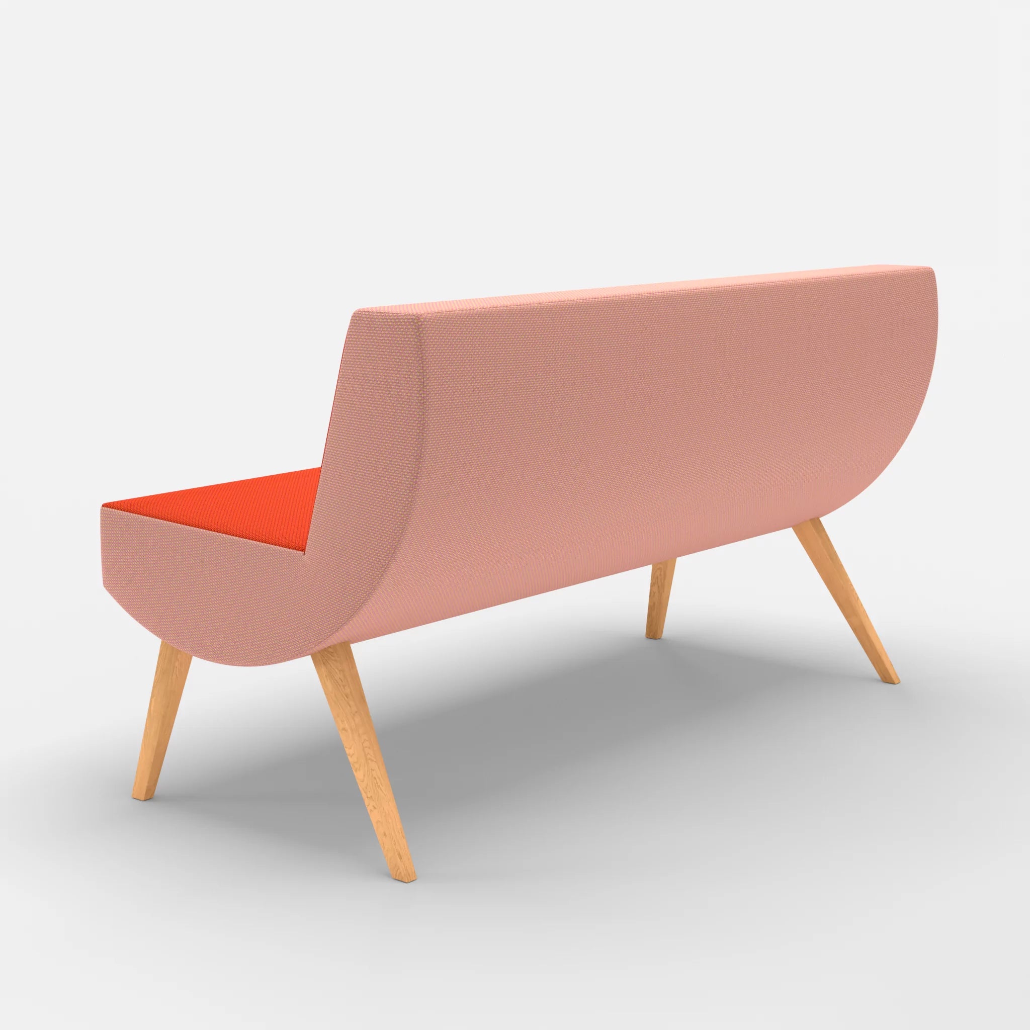 2 Sitzer Sitzbank Puck novumsunset in Rot von hinten