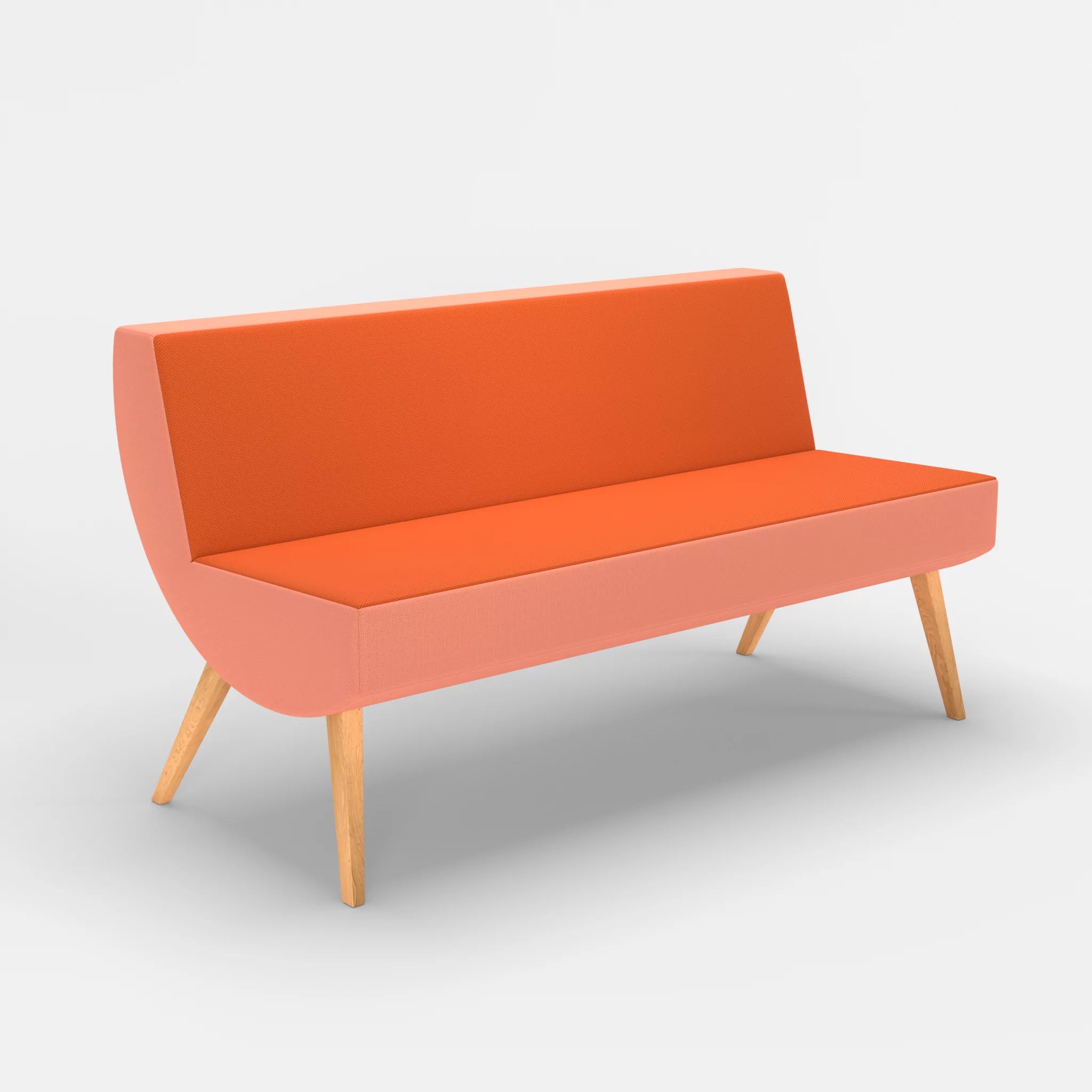 2 Sitzer Sitzbank Puck radio3094 in Orange von der Seite