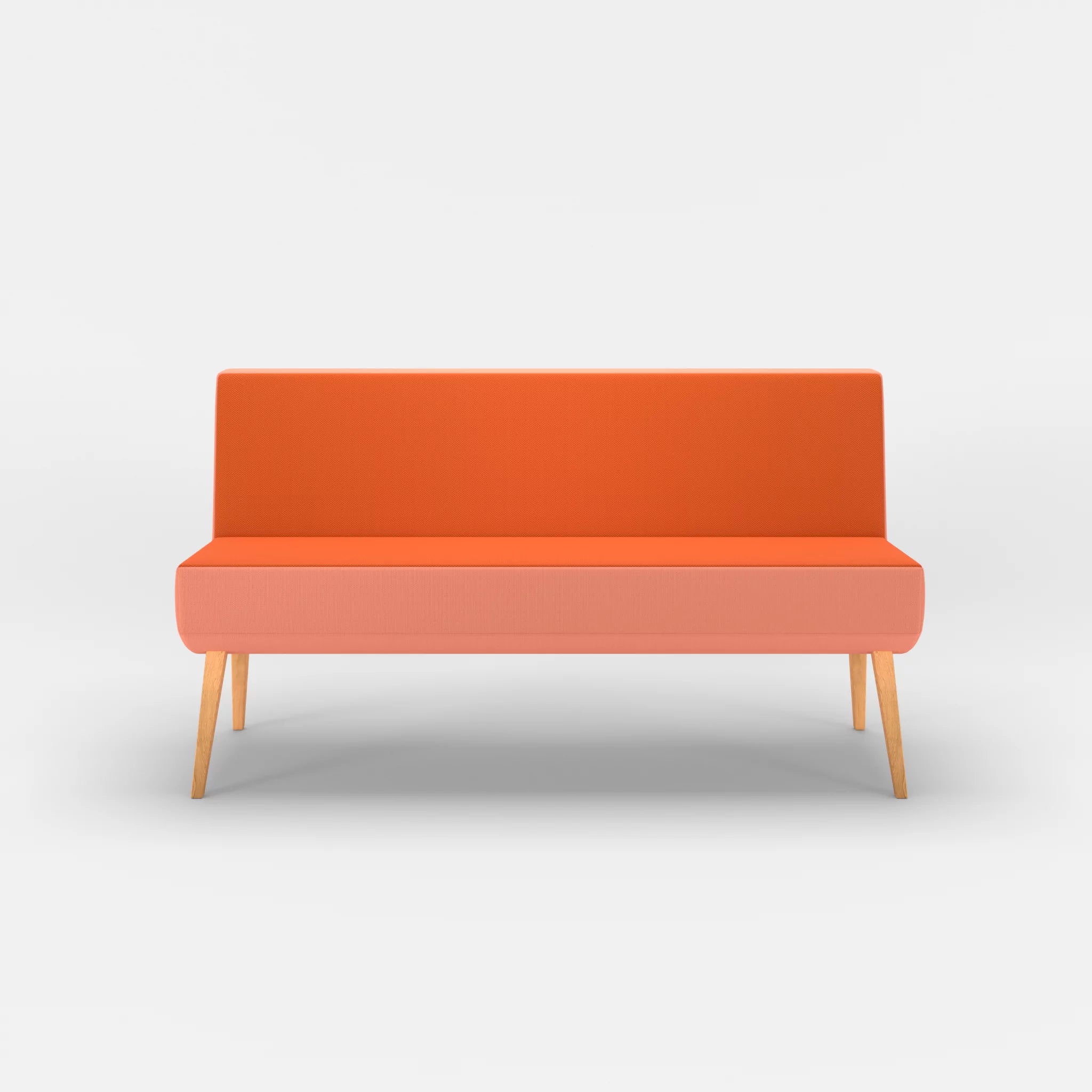 2 Sitzer Sitzbank Puck radio3094 in Orange von vorne