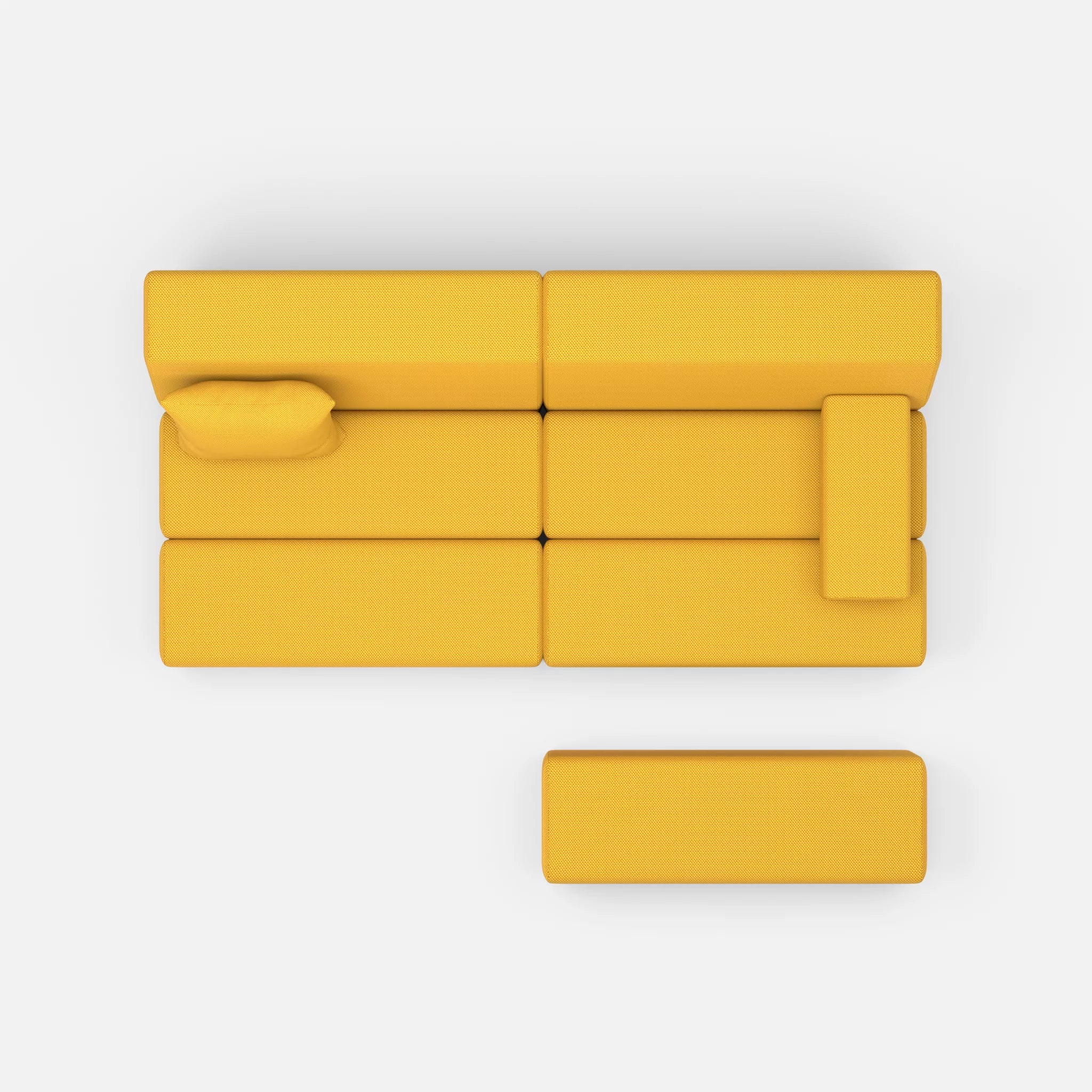 2 Sitzer Sofa Bricks 1 novumcurry in Curry von oben