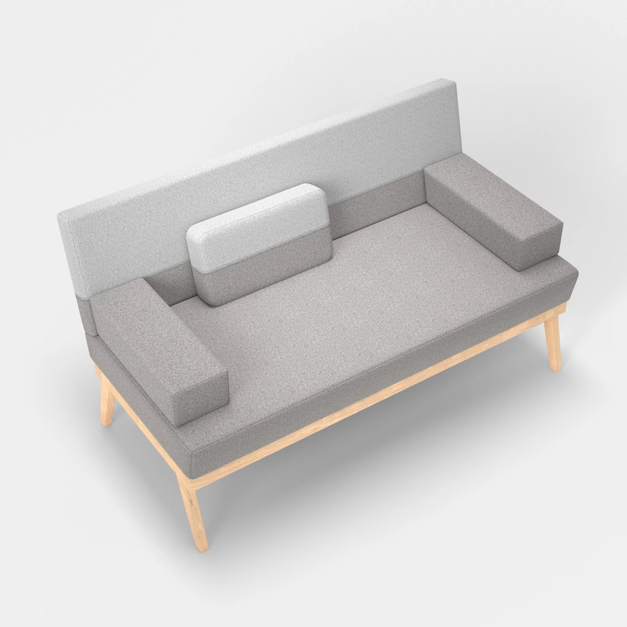 2er Sitzsofa Bauz celia0208-celia0204 in Mittelgrau und Hellgrau von oben