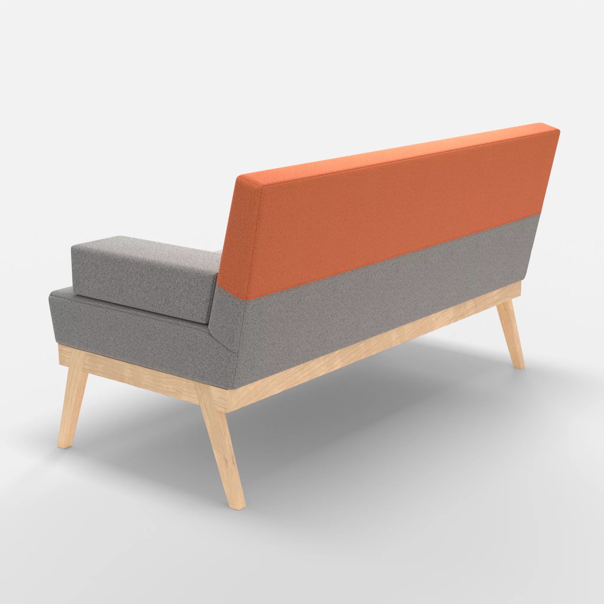 2er Sitzsofa Bauz celia0208-celia0215 in Mittelgrau und Orange von hinten