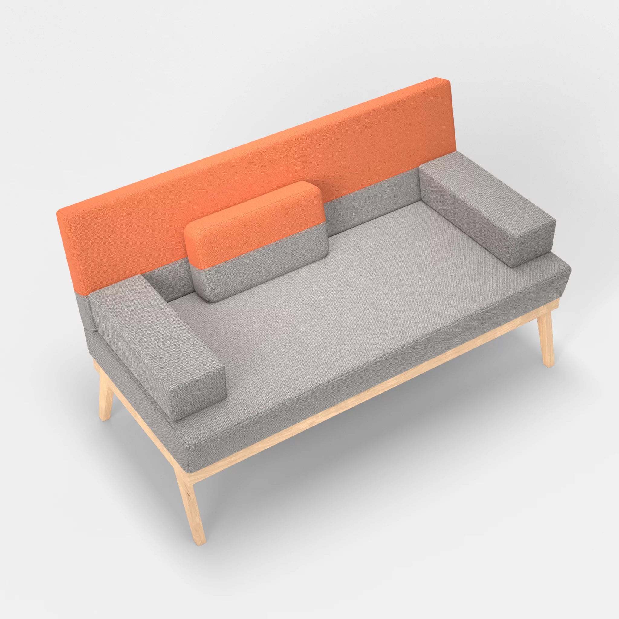 2er Sitzsofa Bauz celia0208-celia0215 in Mittelgrau und Orange von oben