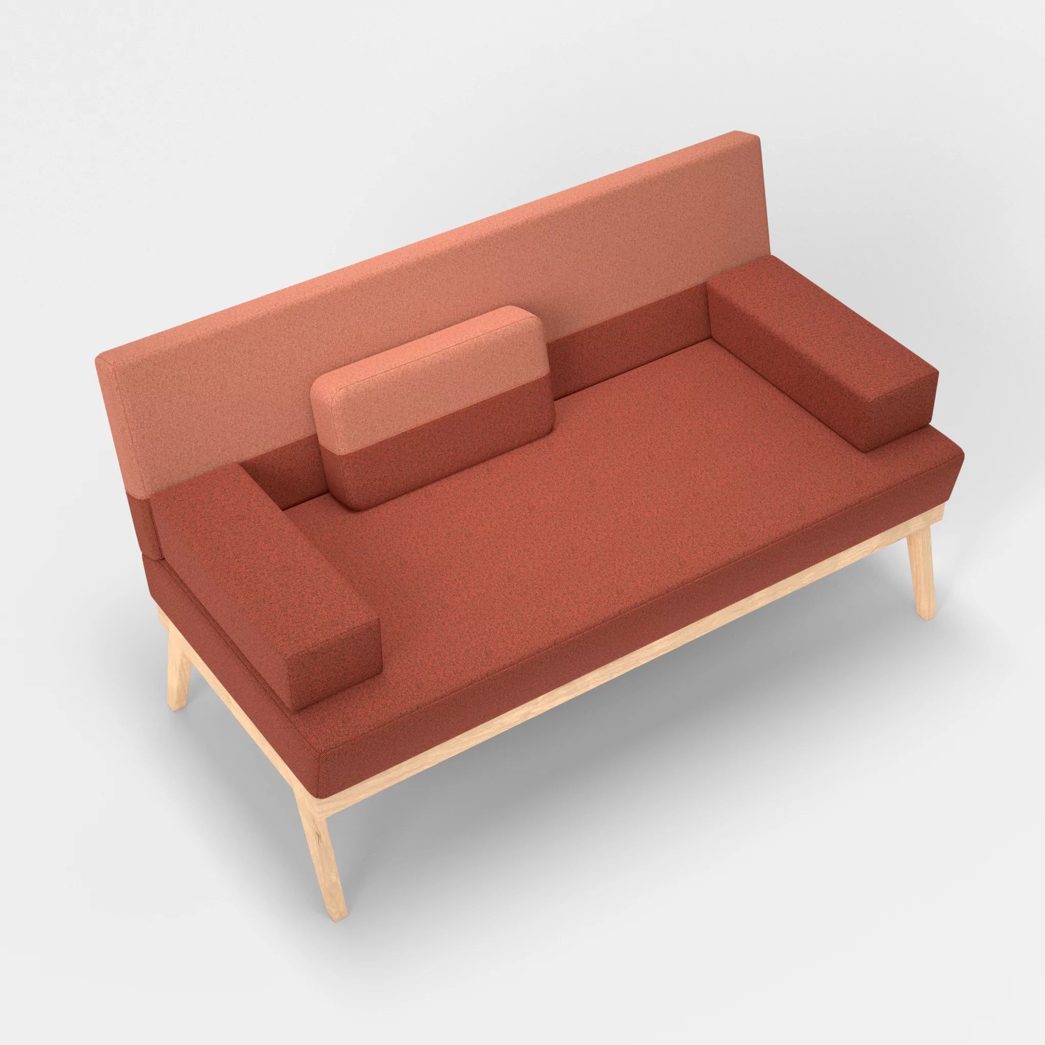 2er Sitzsofa Bauz celia0214-celia0217 in Terracotta und Orange von oben