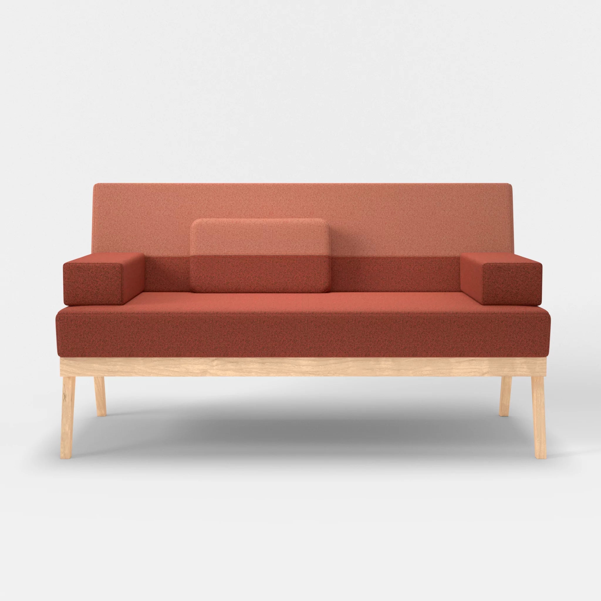 2er Sitzsofa Bauz celia0214-celia0217 in Terracotta und Orange von vorne