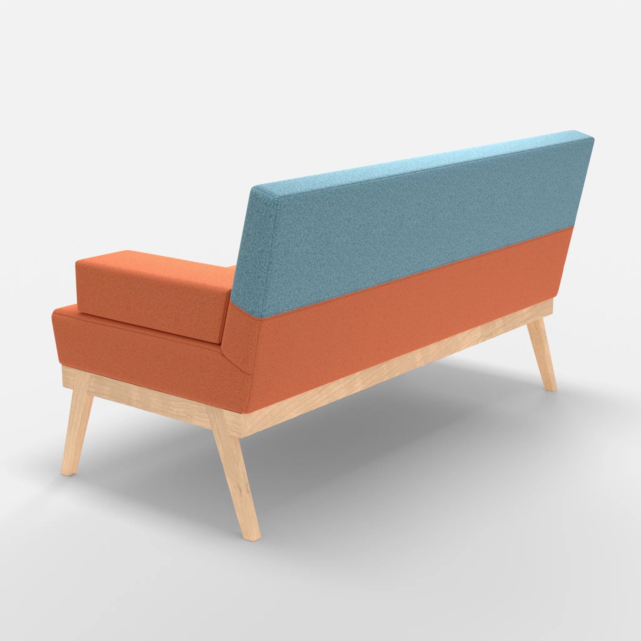 2er Sitzsofa Bauz celia0215-celia0209 in Orange und Türkis von hinten