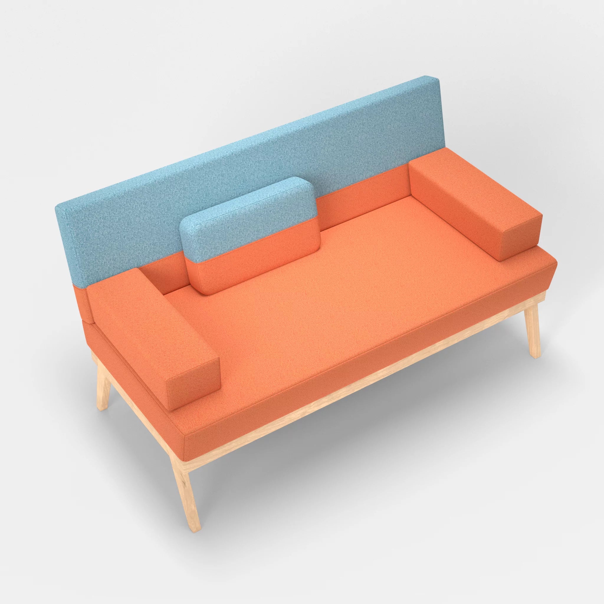 2er Sitzsofa Bauz celia0215-celia0209 in Orange und Türkis von oben
