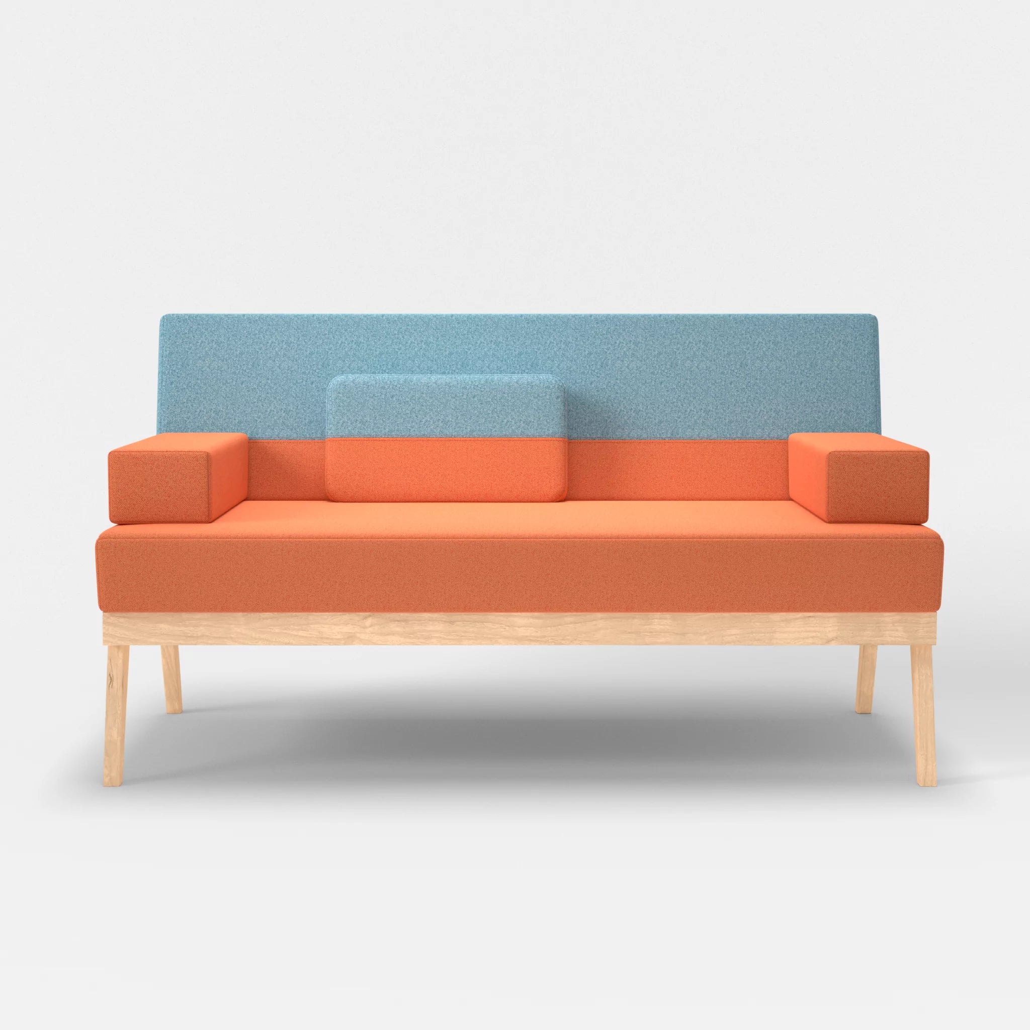 2er Sitzsofa Bauz celia0215-celia0209 in Orange und Türkis von vorne