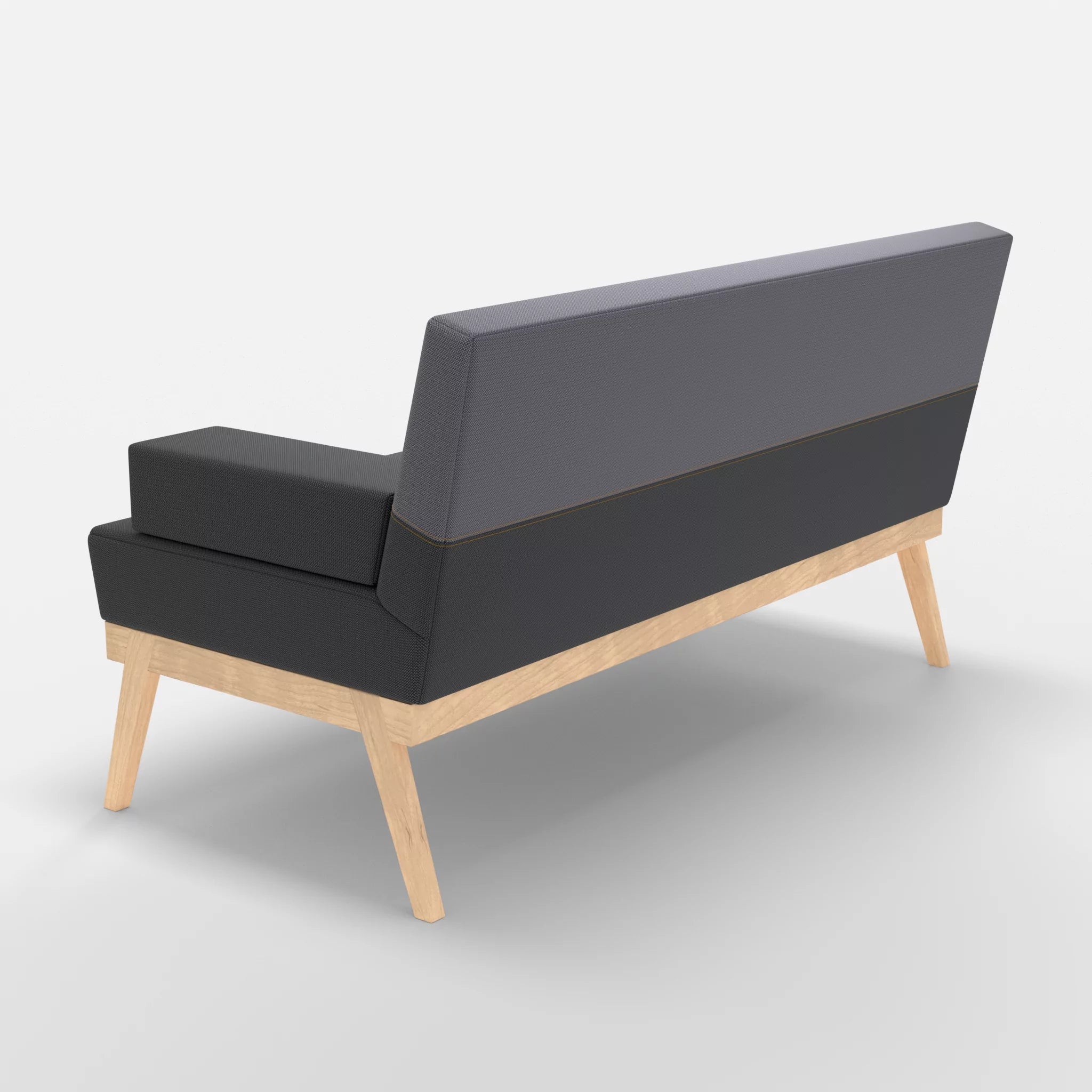 2er Sitzsofa Bauz credoasphalt-credocarbon in Anthrazit und Dunkelgrau von hinten