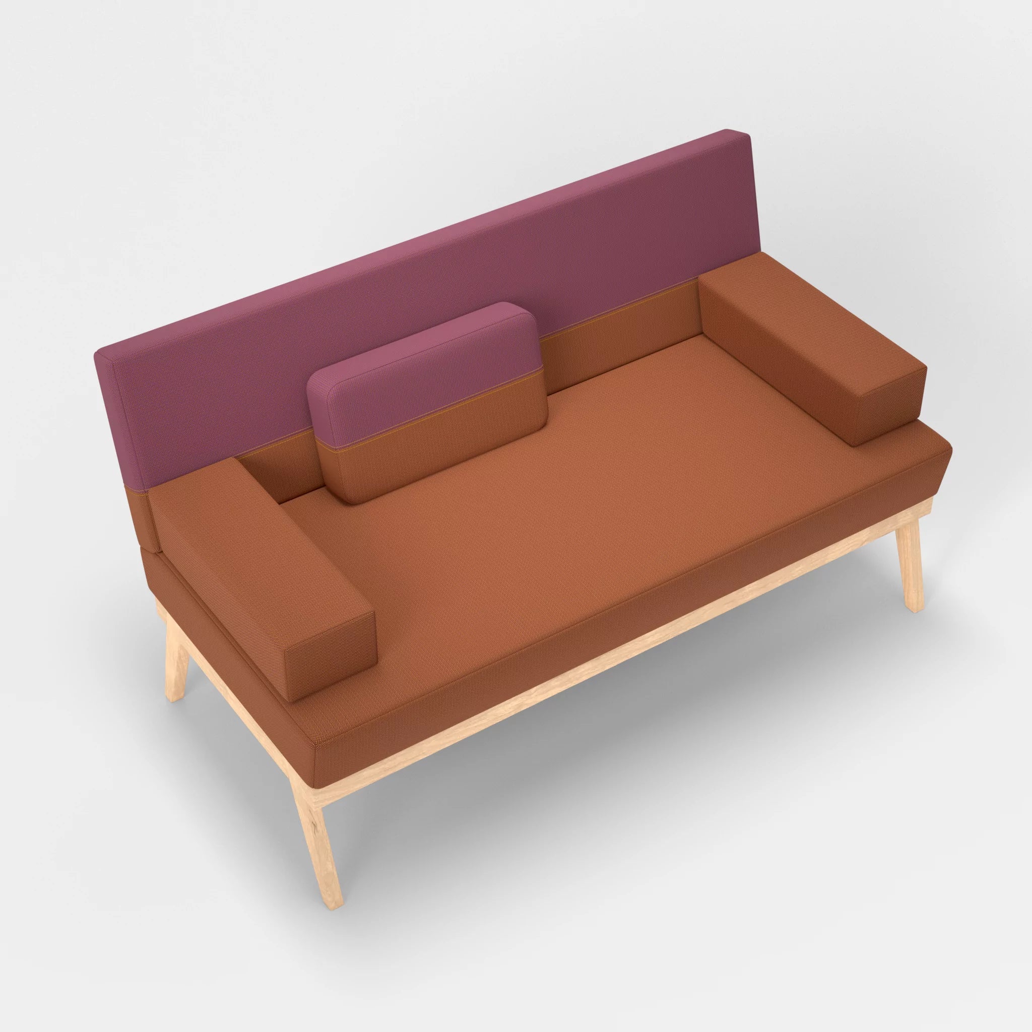 2er Sitzsofa Bauz credokupfer-credobreva in Braun und Violett von oben