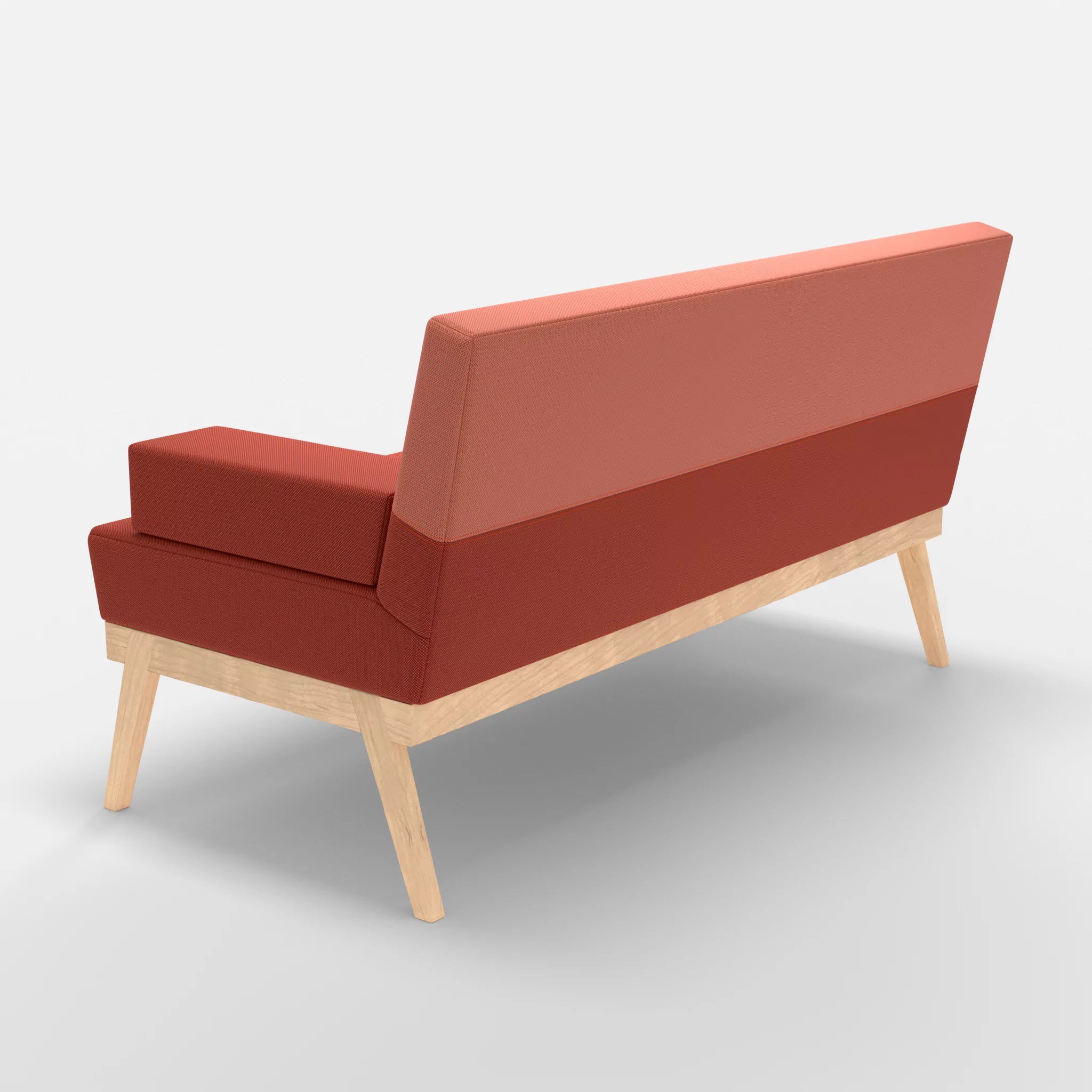 2er Sitzsofa Bauz credolampion-credograpefruit in Rot und Coral von hinten