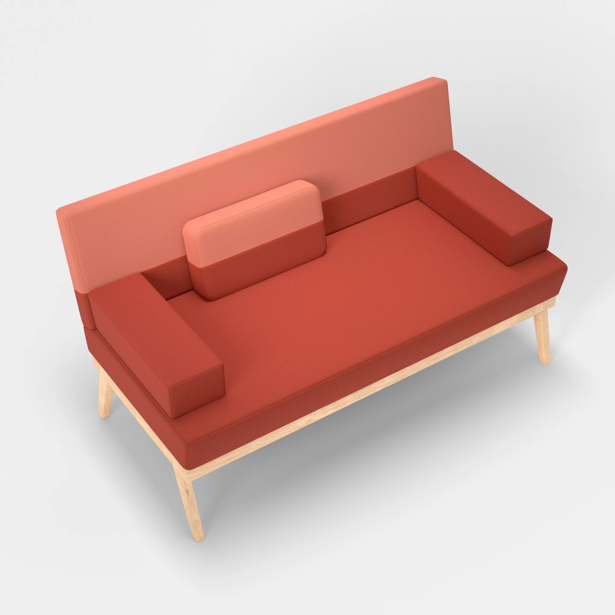 2er Sitzsofa Bauz credolampion-credograpefruit in Rot und Coral von oben