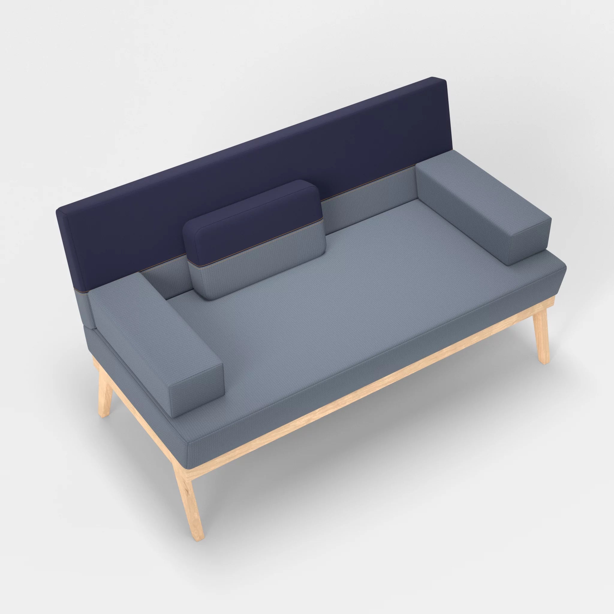 2er Sitzsofa Bauz credosea-credonavy in Blau und Navy von oben