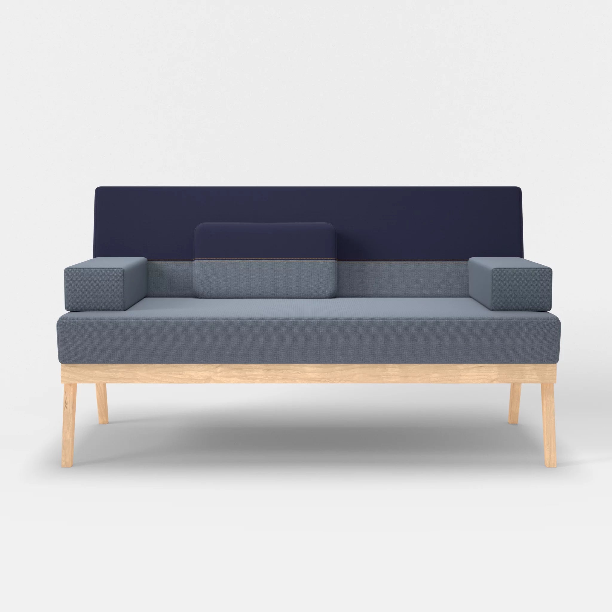 2er Sitzsofa Bauz credosea-credonavy in Blau und Navy von vorne