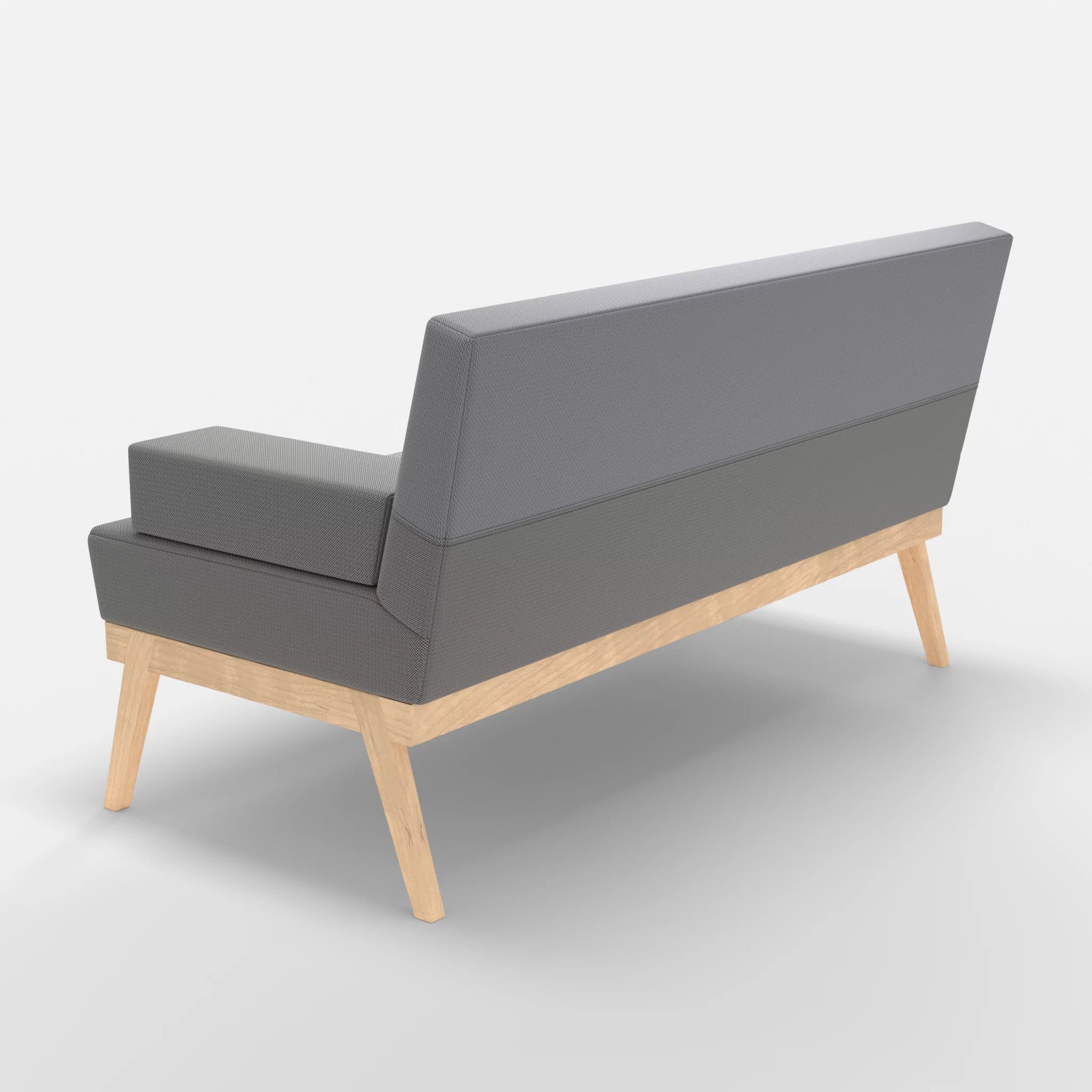 2er Sitzsofa Bauz credozinn-credochalk in Mittelgrau und Hellgrau von hinten