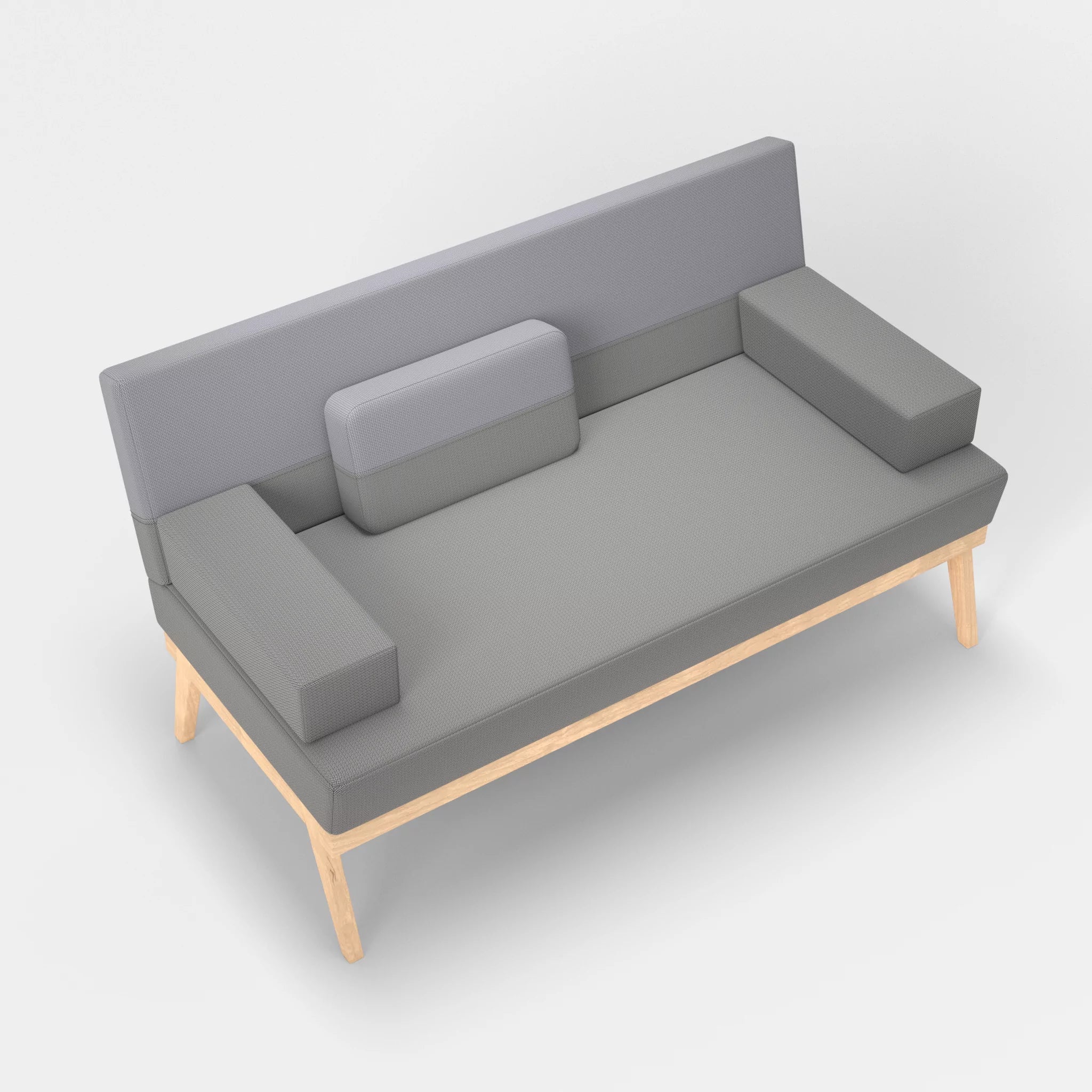 2er Sitzsofa Bauz credozinn-credochalk in Mittelgrau und Hellgrau von oben