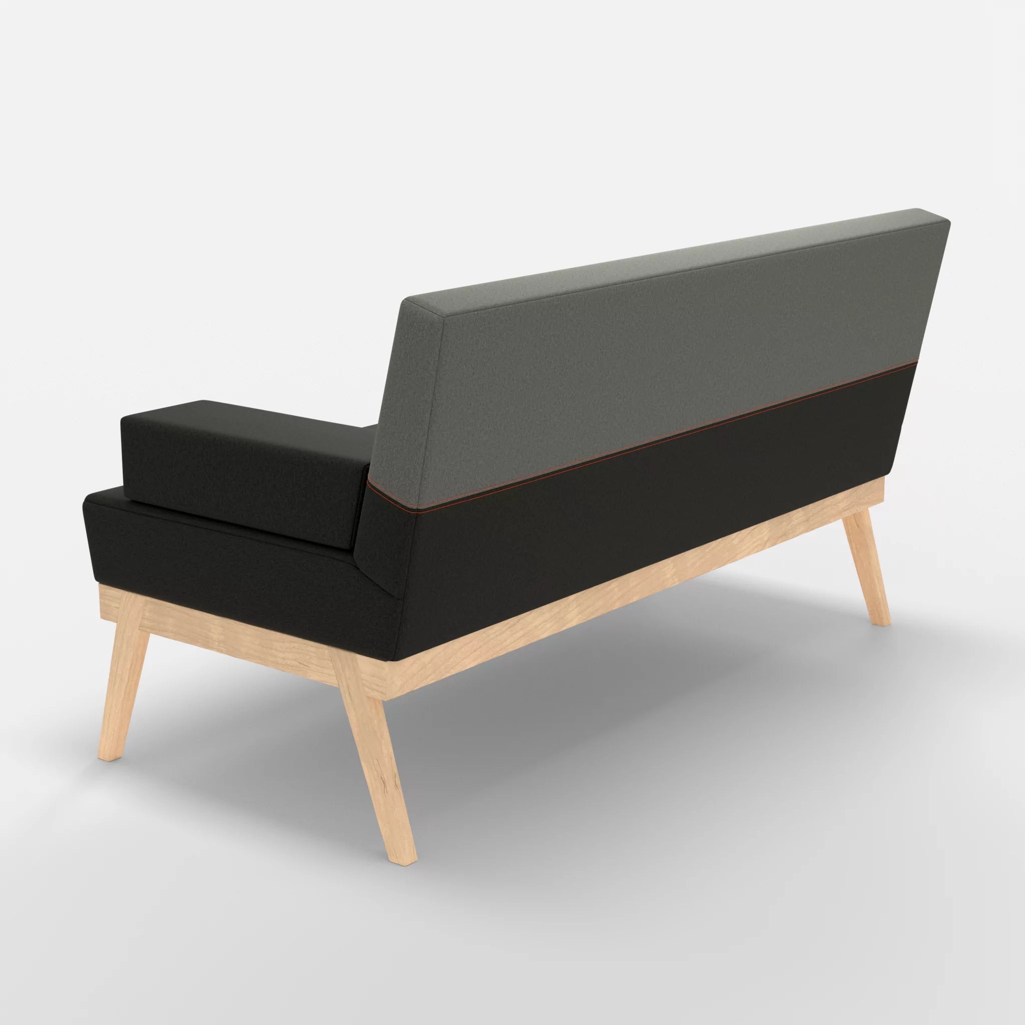 2er Sitzsofa Bauz dama0002-dama0003 in Anthrazit und Mittelgrau von hinten