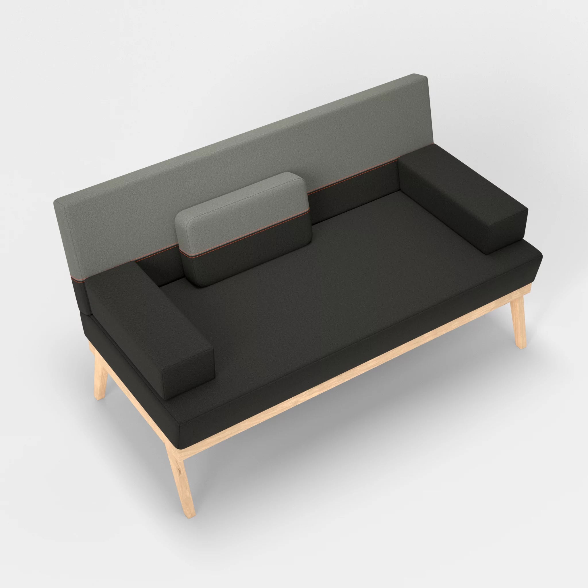 2er Sitzsofa Bauz dama0002-dama0003 in Anthrazit und Mittelgrau von oben