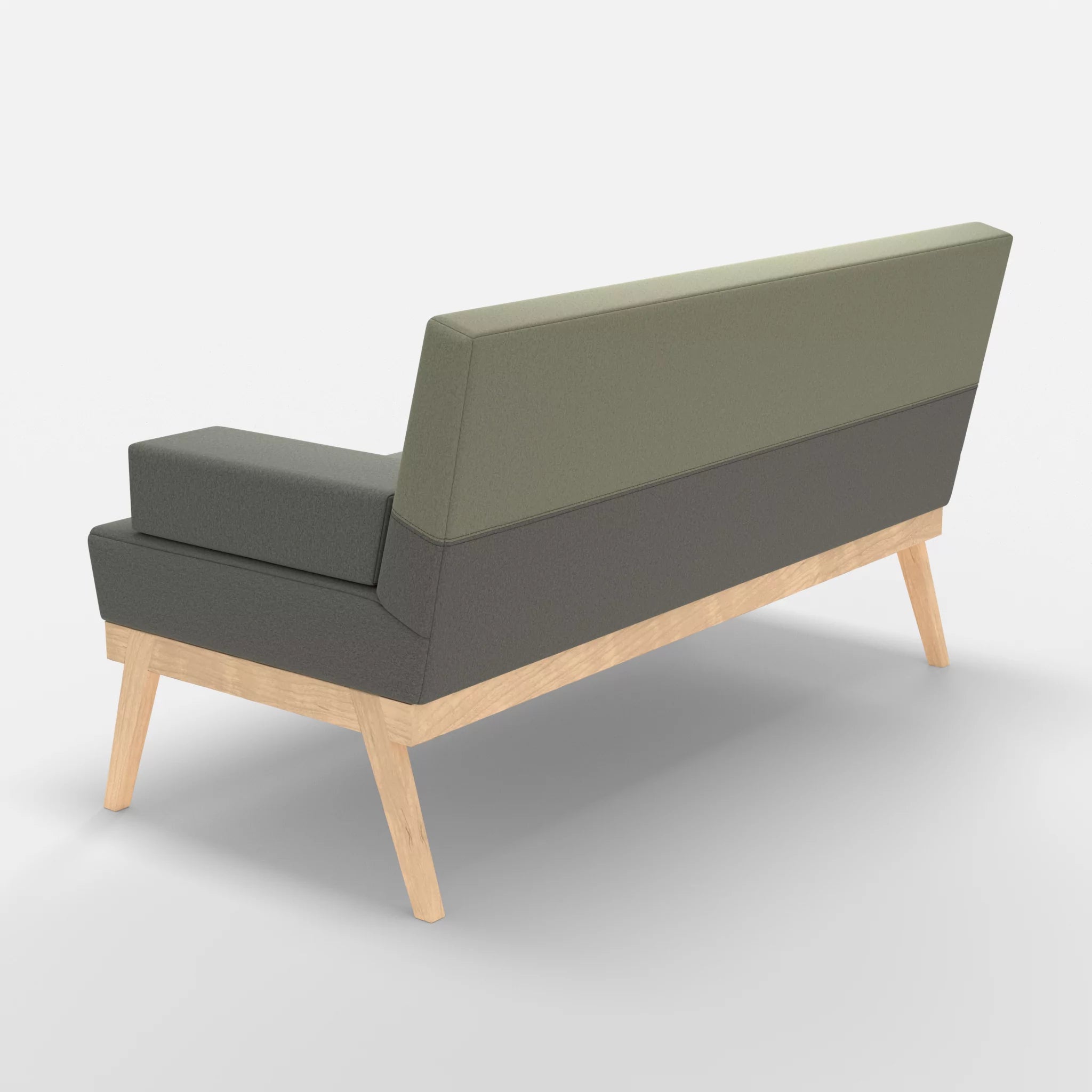 2er Sitzsofa Bauz dama0003-dama0057 in Mittelgrau und Hellgrau von hinten