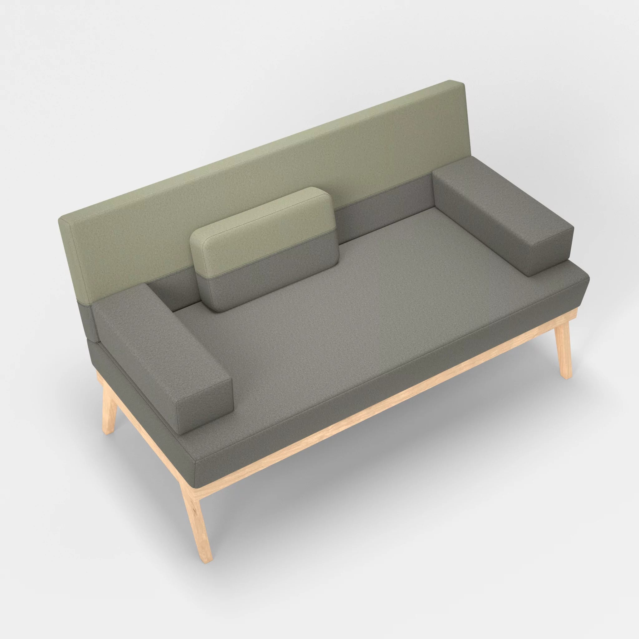 2er Sitzsofa Bauz dama0003-dama0057 in Mittelgrau und Hellgrau von oben