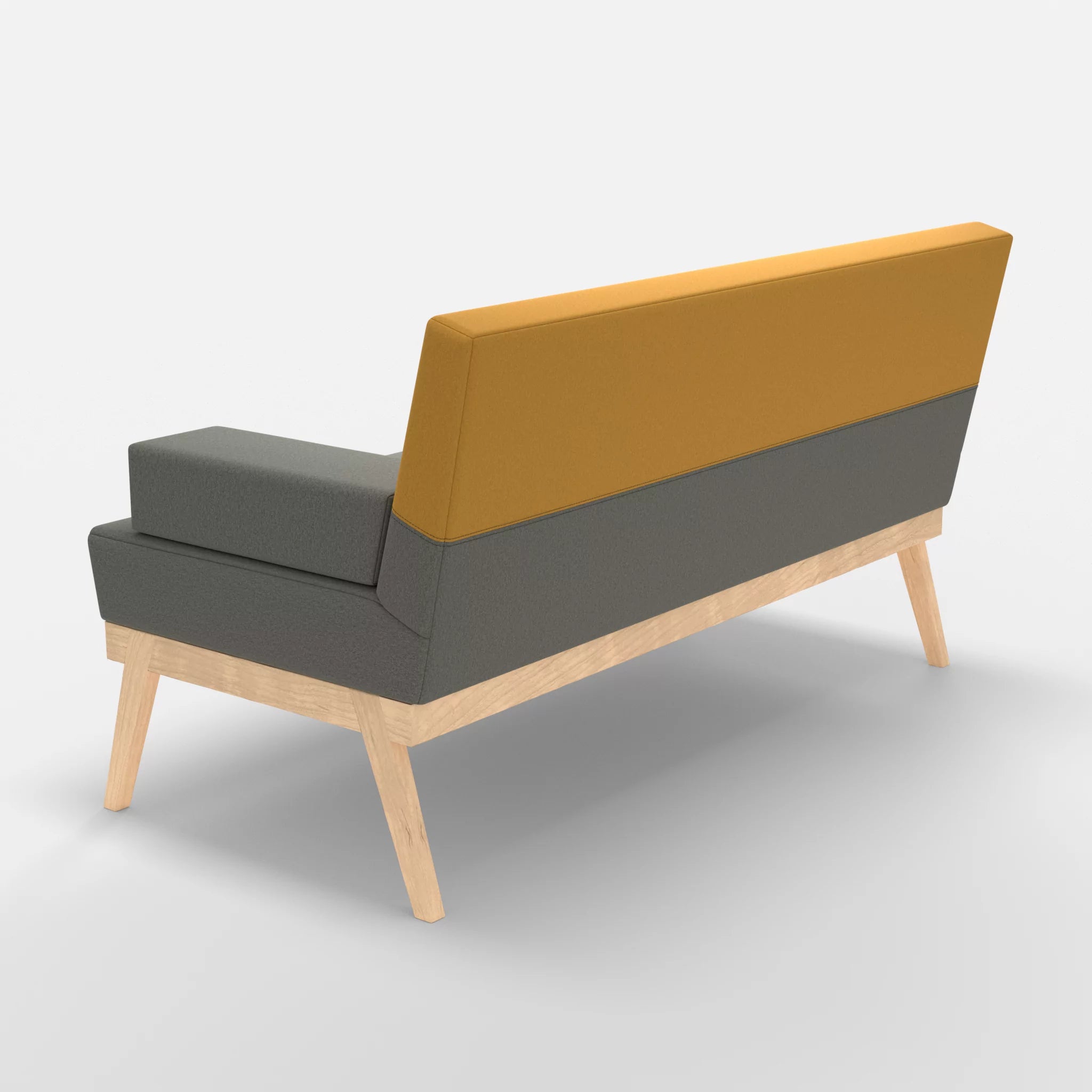 2er Sitzsofa Bauz dama0003-dama0081 in Mittelgrau und Curry von hinten