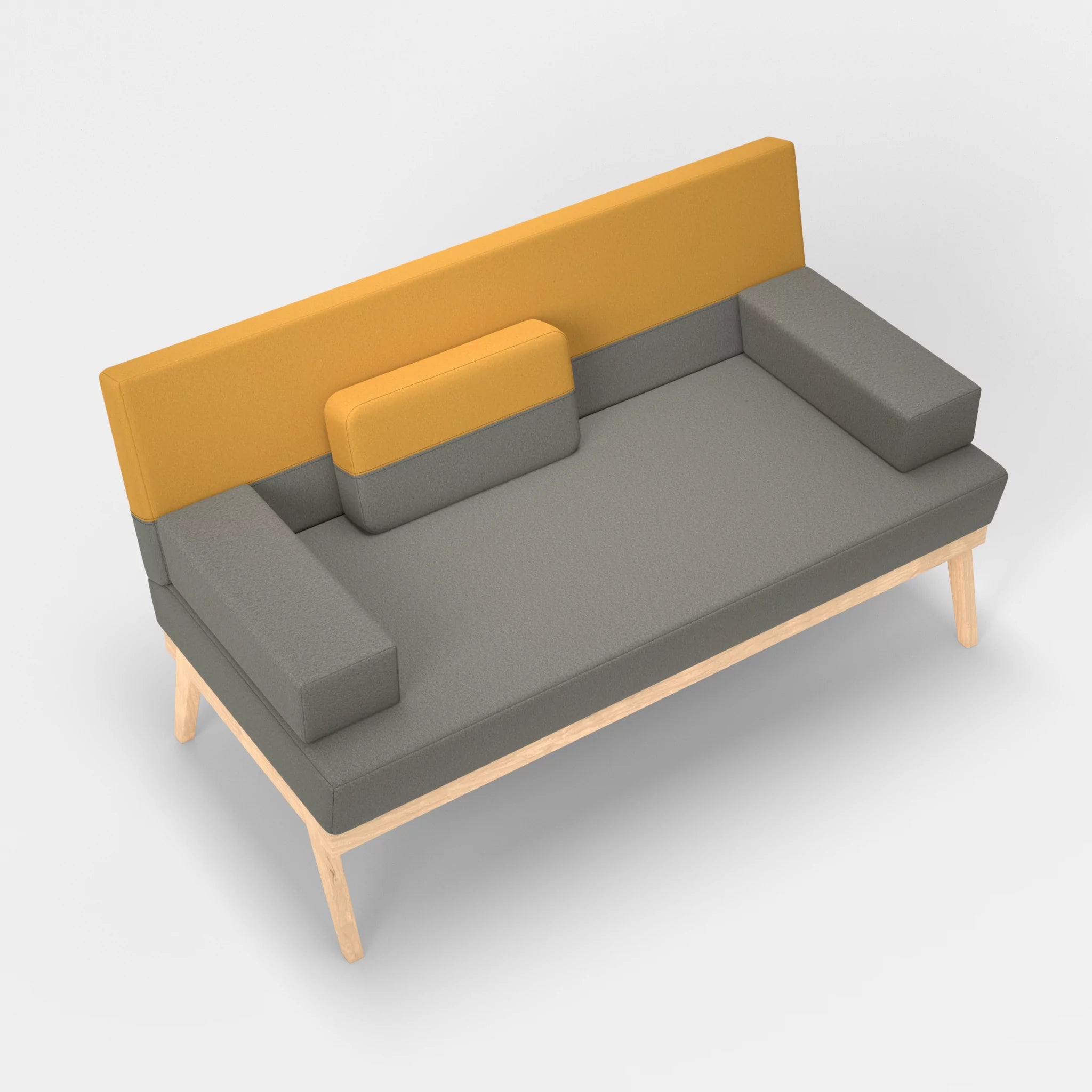 2er Sitzsofa Bauz dama0003-dama0081 in Mittelgrau und Curry von oben