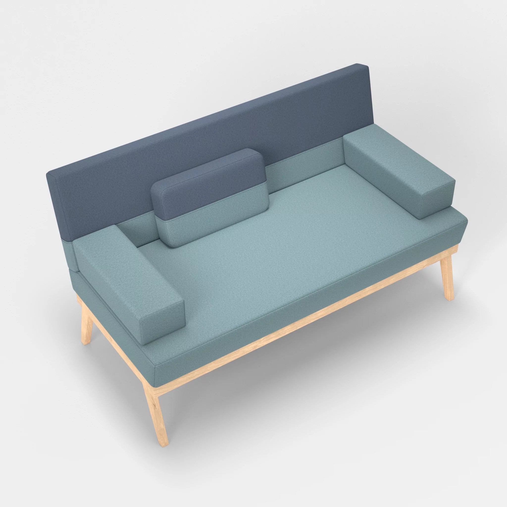 2er Sitzsofa Bauz dama0016-dama0075 in Hellblau und Blau von oben