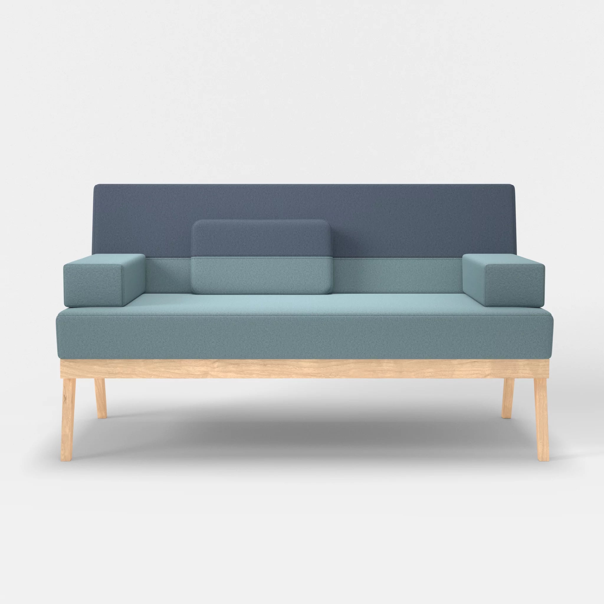2er Sitzsofa Bauz dama0016-dama0075 in Hellblau und Blau von vorne