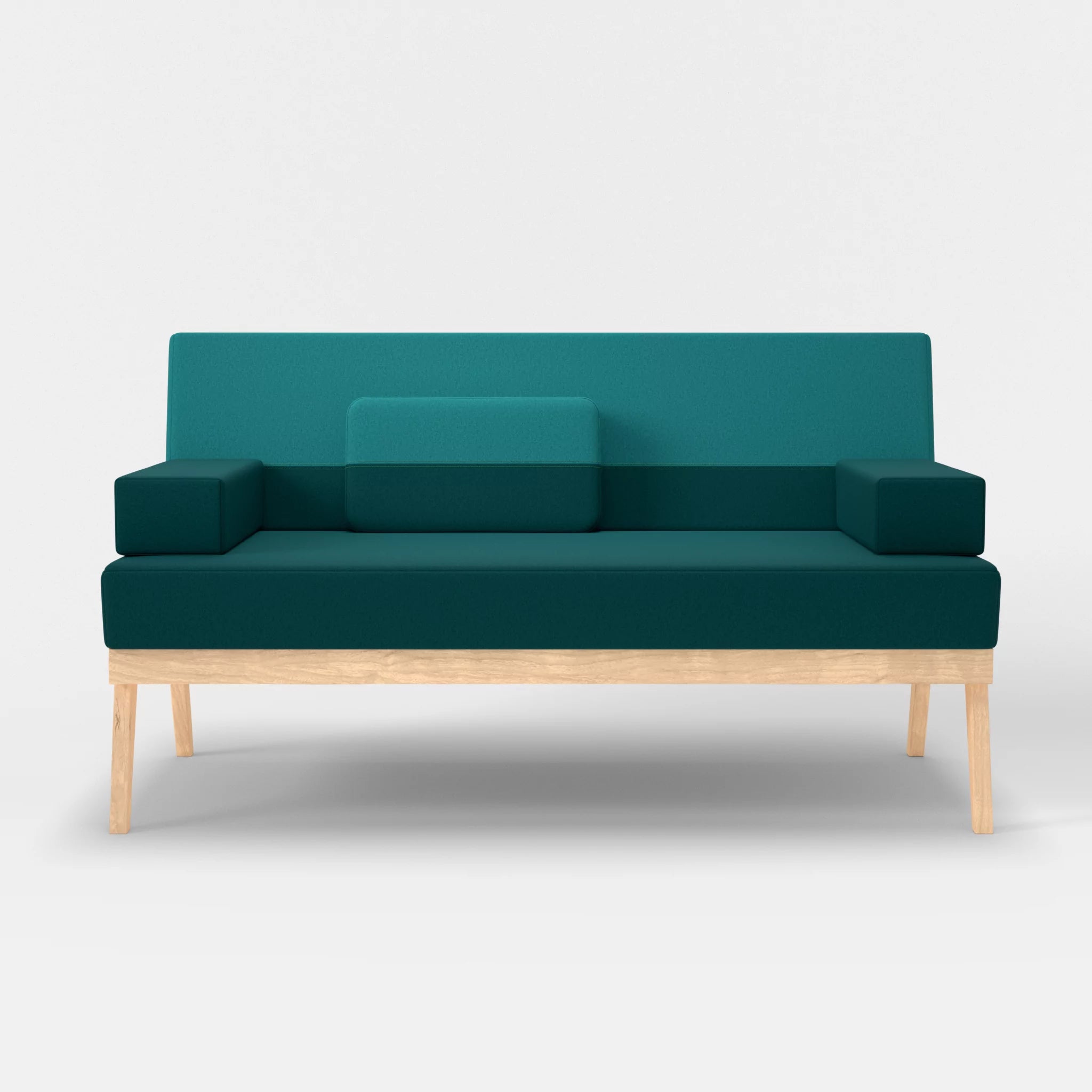 2er Sitzsofa Bauz dama0018-dama0076 in Türkis und Türkis von vorne