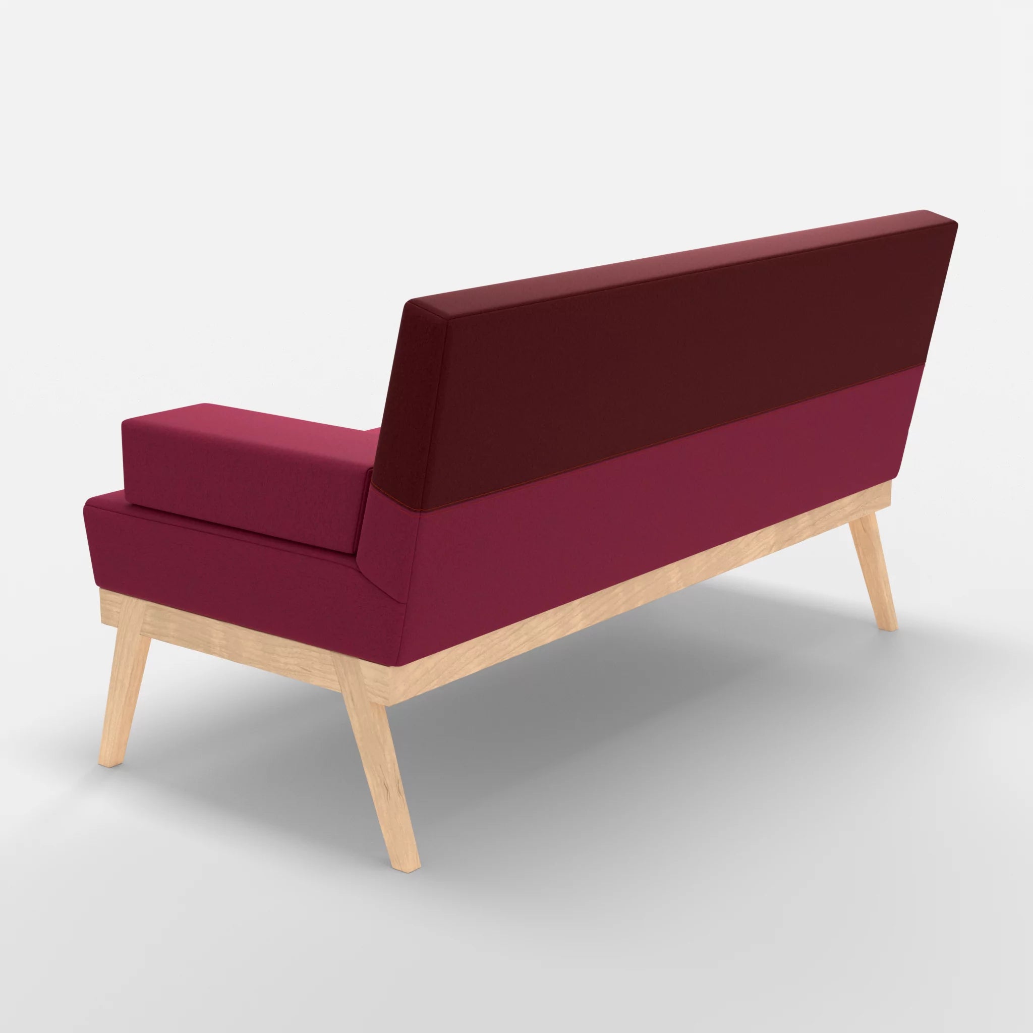 2er Sitzsofa Bauz dama0034-dama0050 in Bordeaux und Fuchsia von hinten
