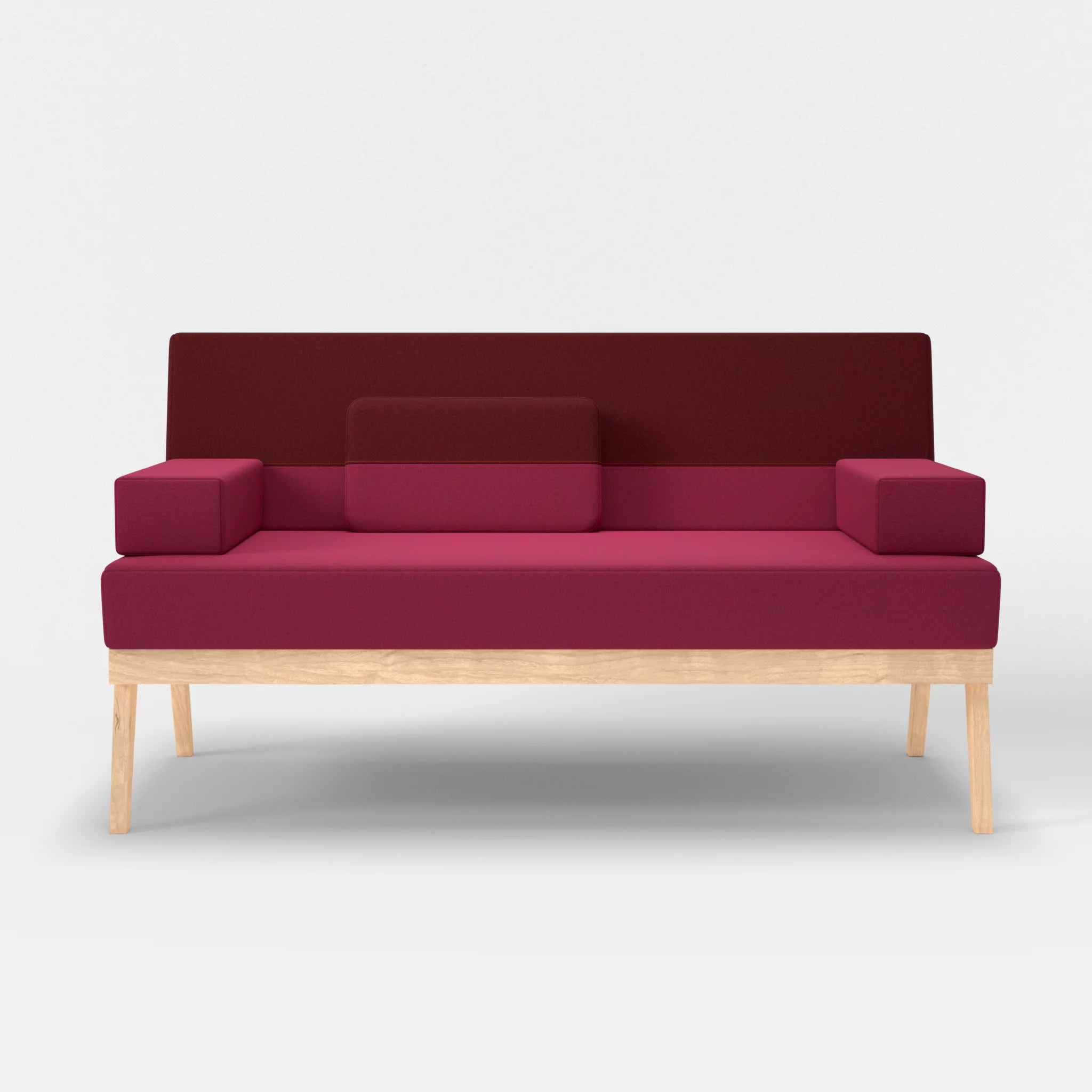 2er Sitzsofa Bauz dama0034-dama0050 in Bordeaux und Fuchsia von vorne