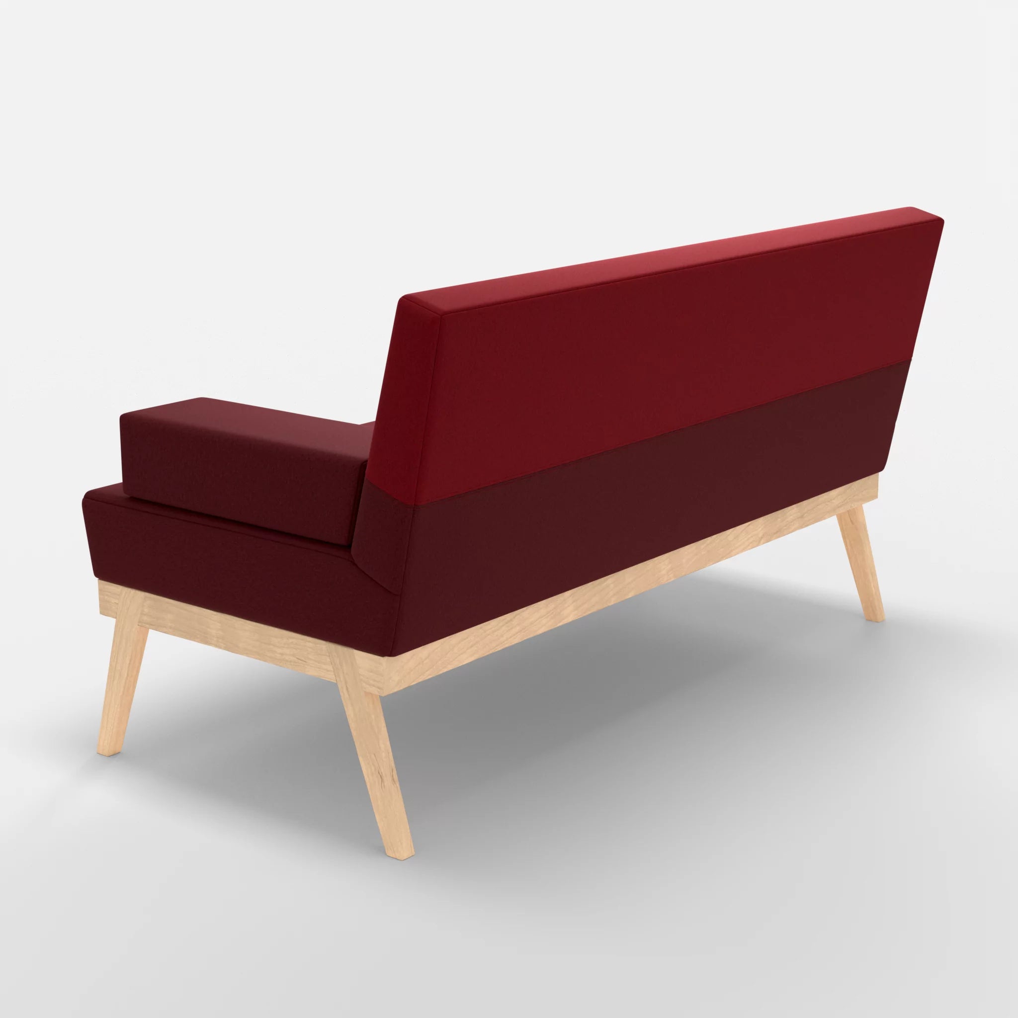 2er Sitzsofa Bauz dama0034-dama0053 in Bordeaux und Rot von hinten