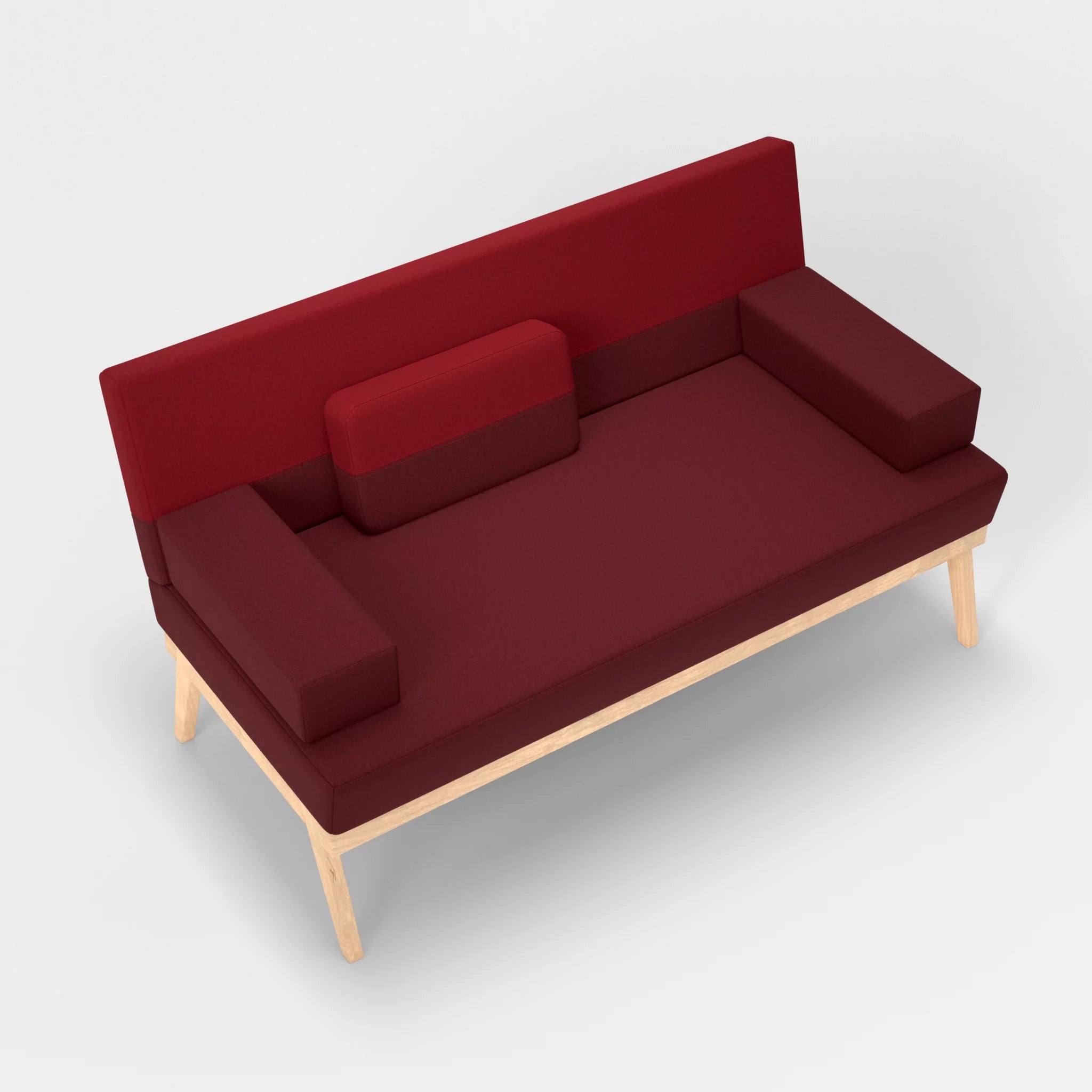 2er Sitzsofa Bauz dama0034-dama0053 in Bordeaux und Rot von oben