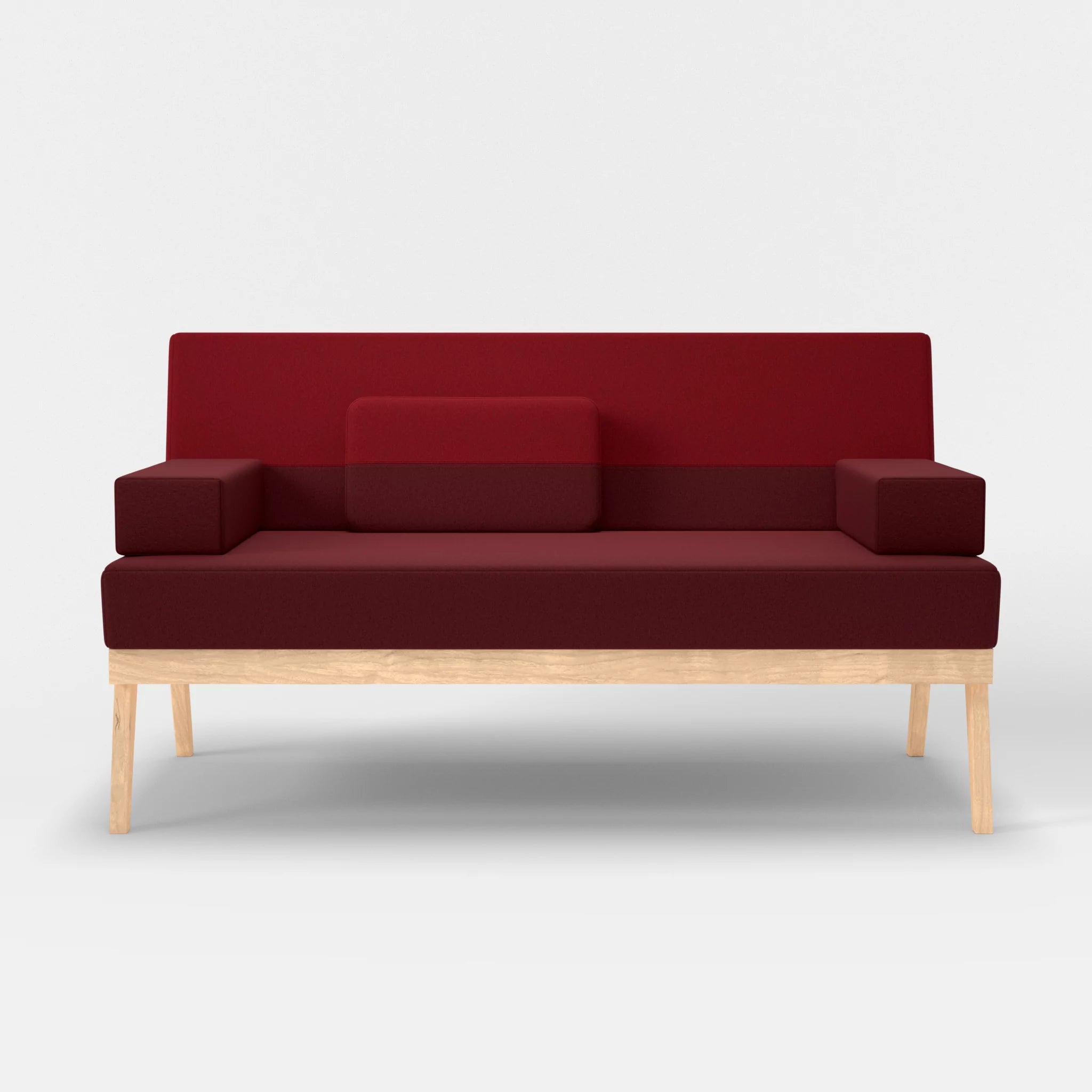 2er Sitzsofa Bauz dama0034-dama0053 in Bordeaux und Rot von vorne