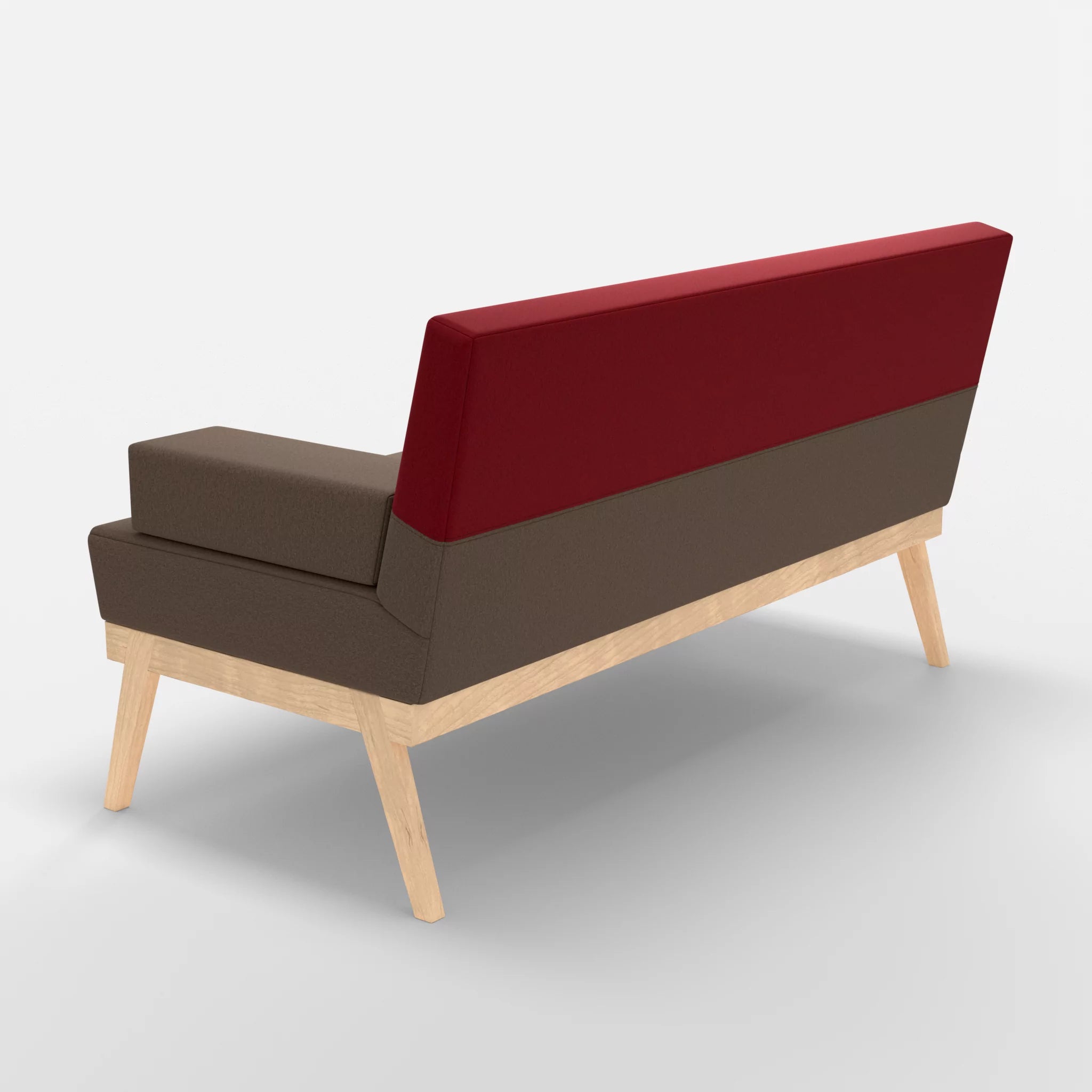2er Sitzsofa Bauz dama0051-dama0053 in Braun und Rot von hinten