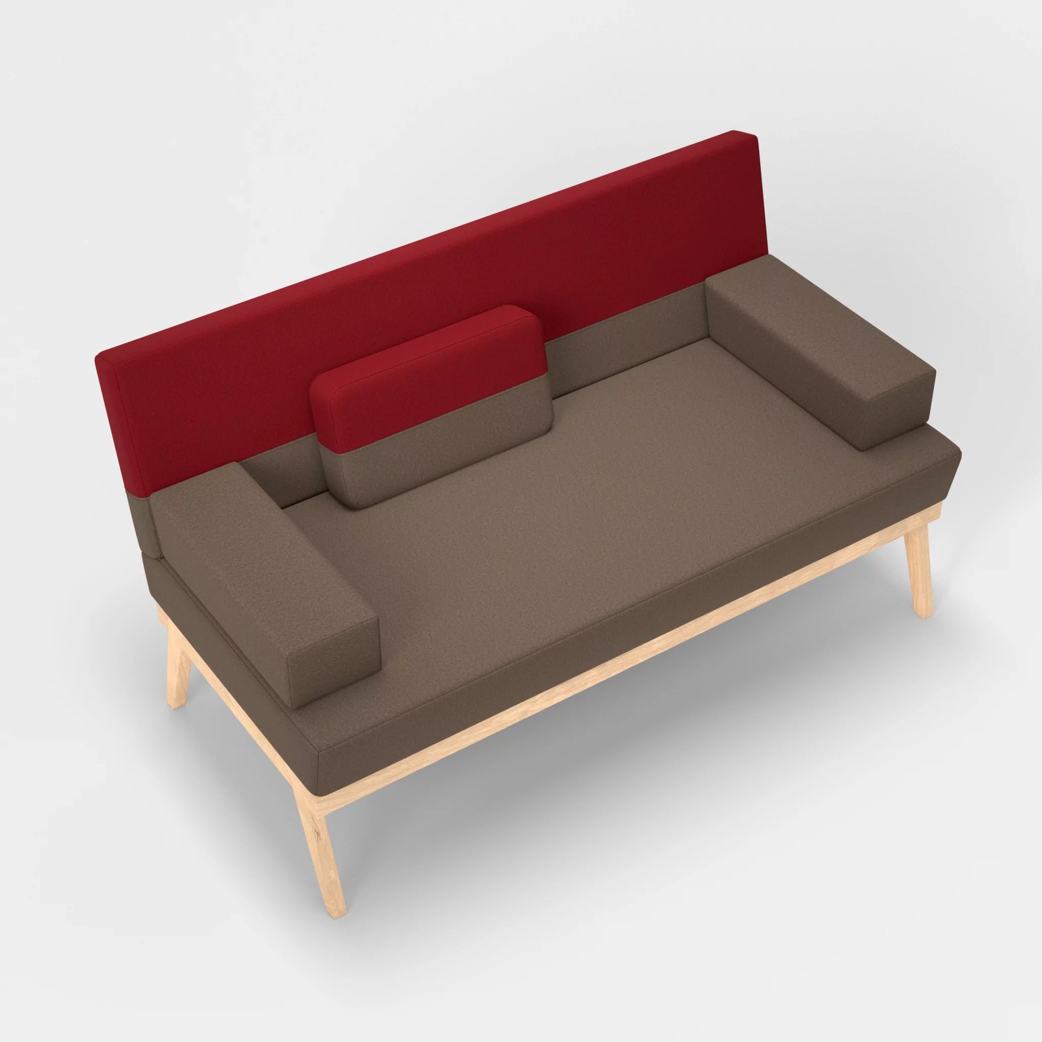 2er Sitzsofa Bauz dama0051-dama0053 in Braun und Rot von oben