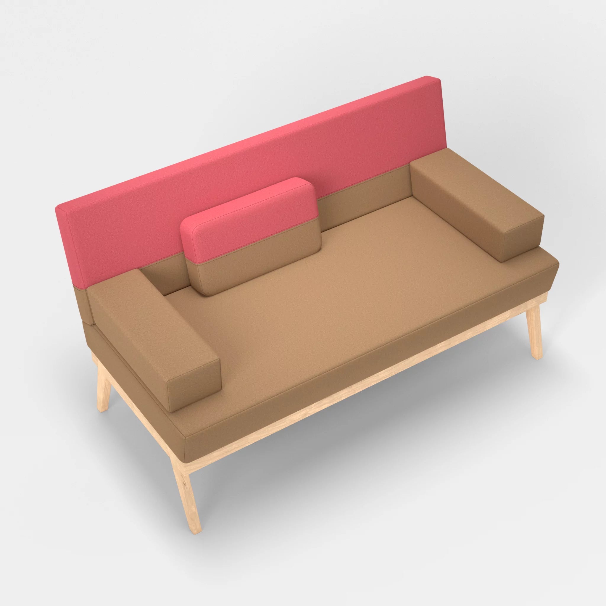 2er Sitzsofa Bauz dama0056-dama0083 in Beige und Pink von oben