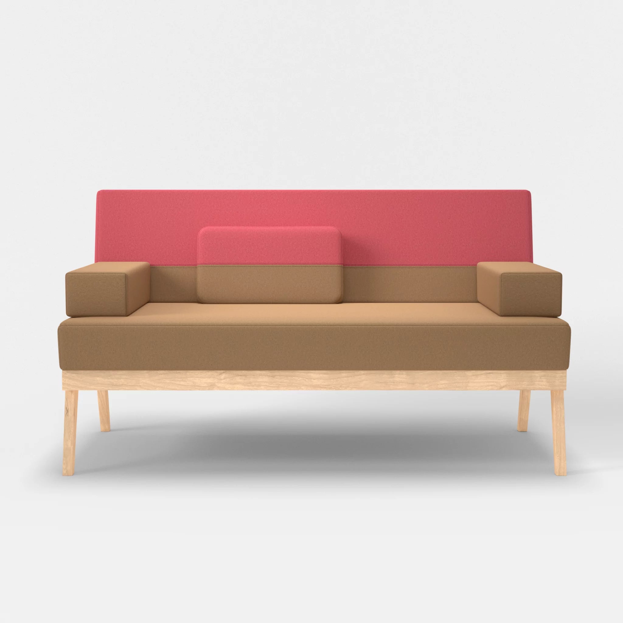 2er Sitzsofa Bauz dama0056-dama0083 in Beige und Pink von vorne