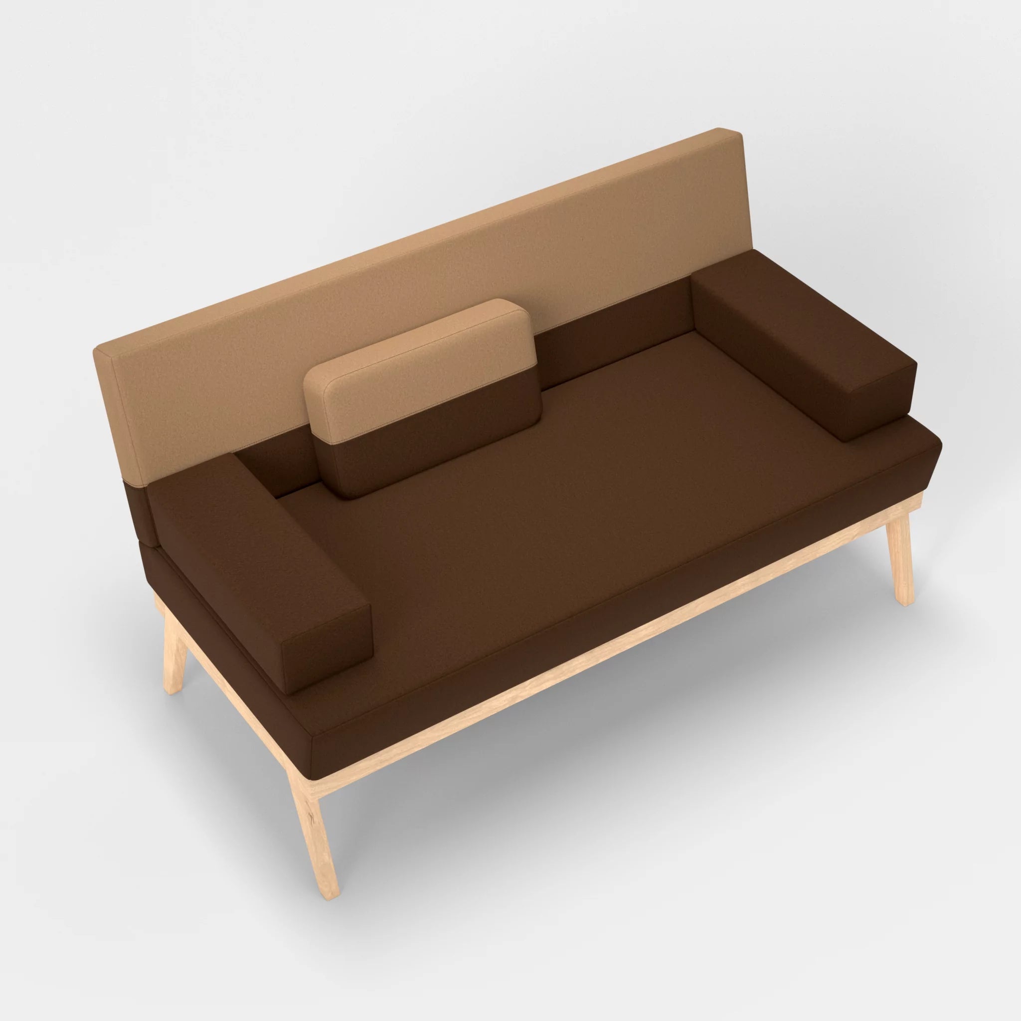 2er Sitzsofa Bauz dama0060-dama0056 in Braun und Beige von oben