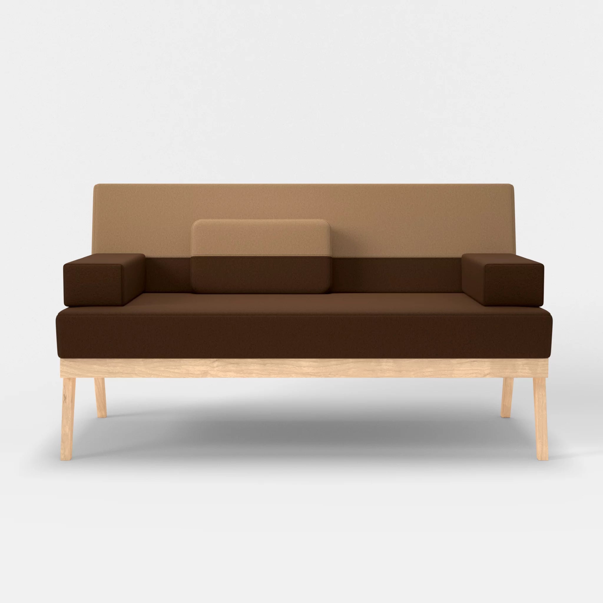 2er Sitzsofa Bauz dama0060-dama0056 in Braun und Beige von vorne