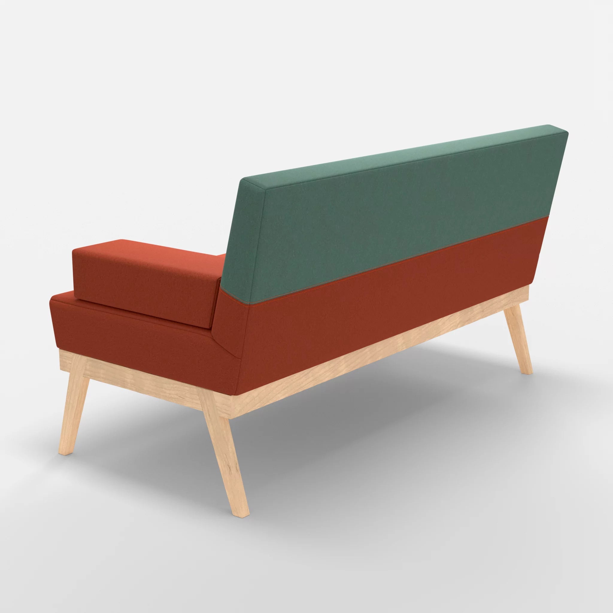 2er Sitzsofa Bauz dama0062-dama0045 in Orange und Türkis von hinten
