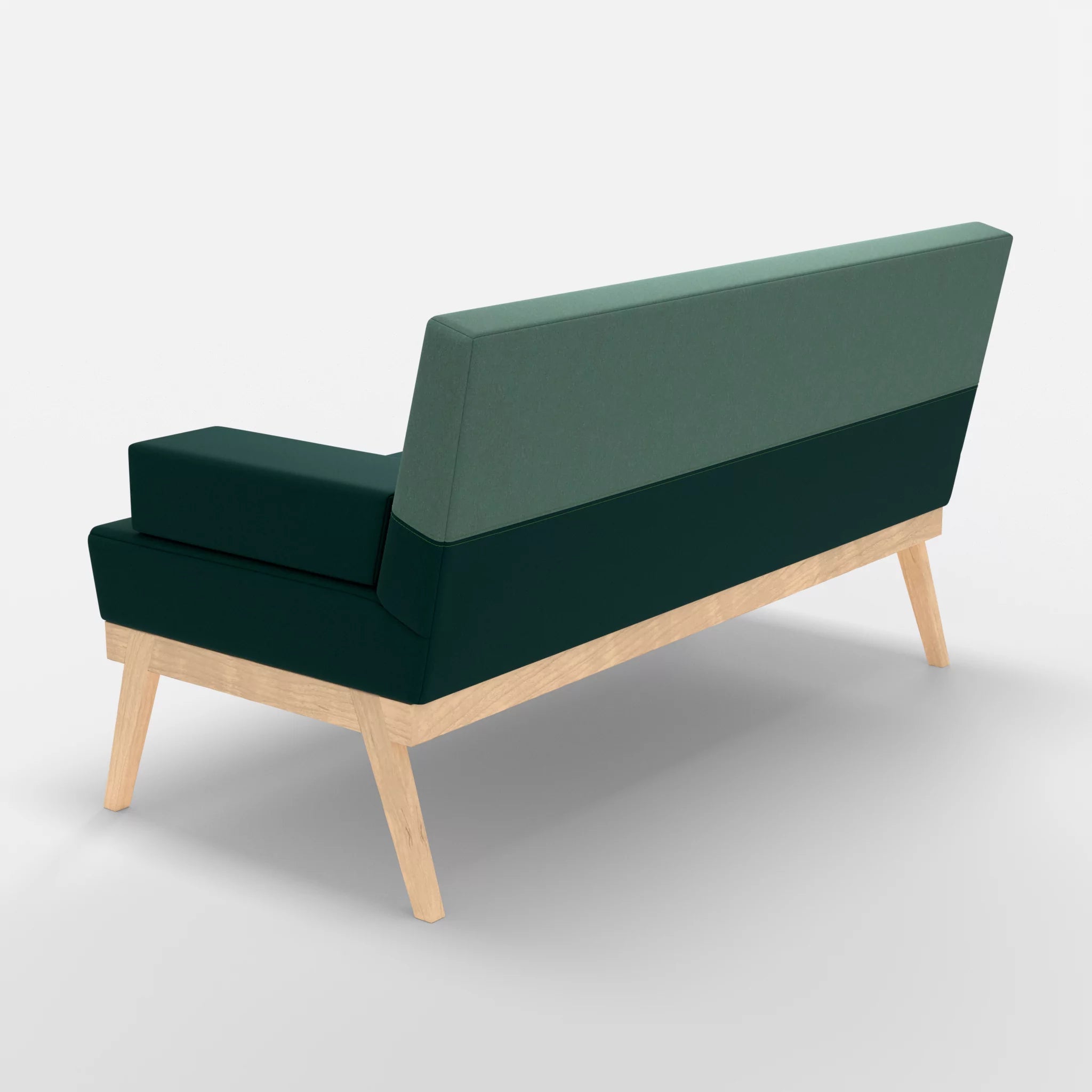 2er Sitzsofa Bauz dama0073-dama0045 in Petrol und Türkis von hinten